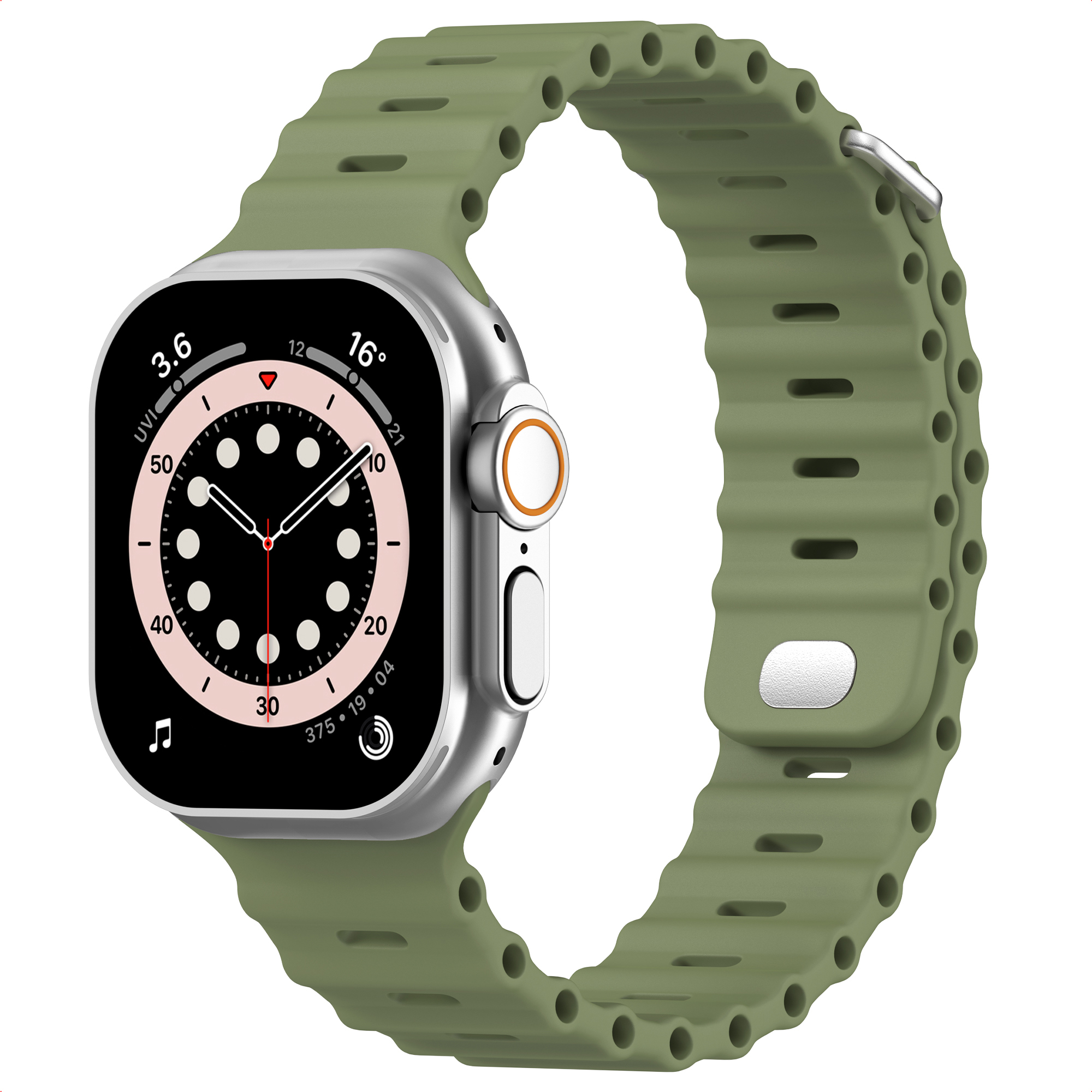 Accezz Ocean bandje voor de Apple Watch | 44/45/46/49 mm - Khaki