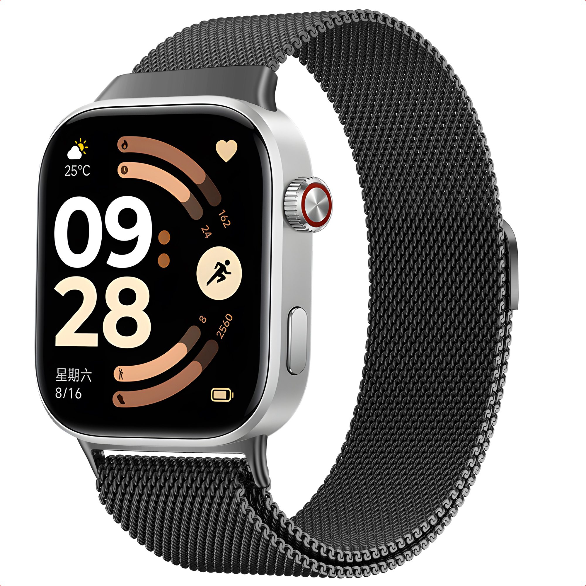 imoshion Milanees magnetisch bandje voor de Xiaomi Smart Band 10 Pro / 9 Pro / 8 Pro / Redmi Watch 6 / 5 / 4 - Zwart