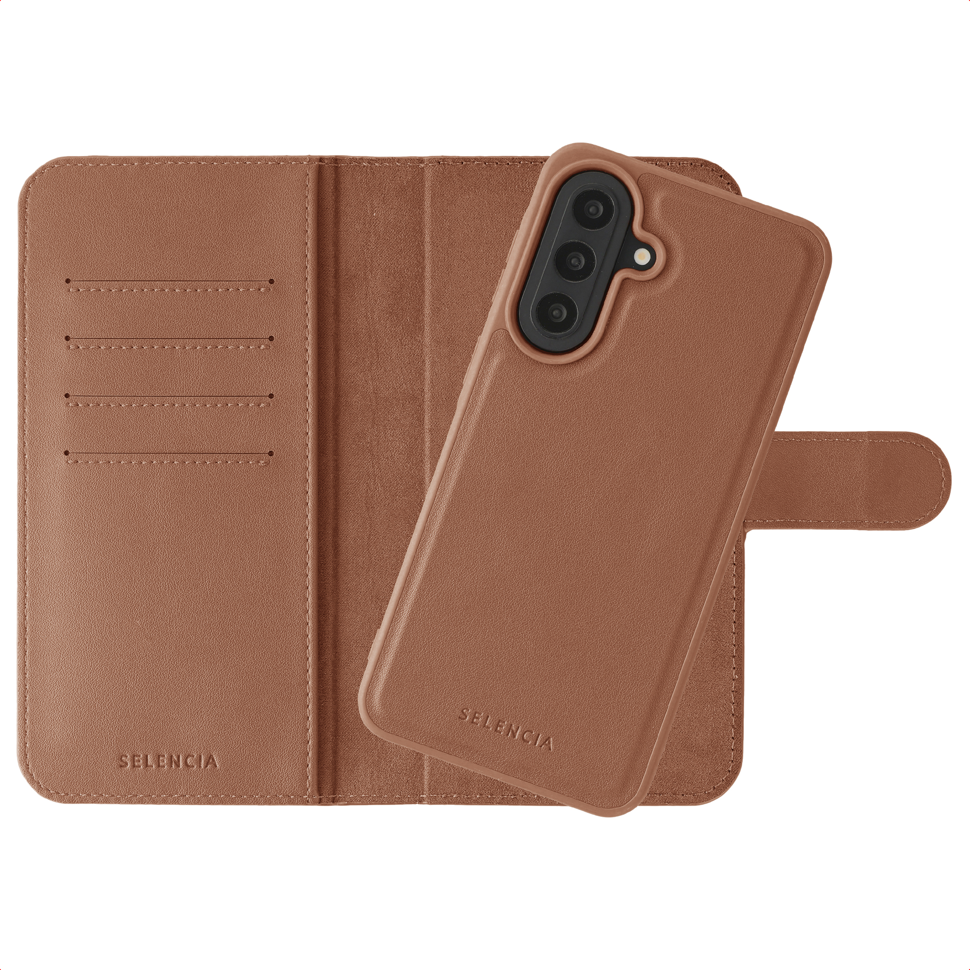 Selencia Olyn Uitneembare Bookcase met MagSafe voor de Samsung Galaxy A57 (5G) - Bruin