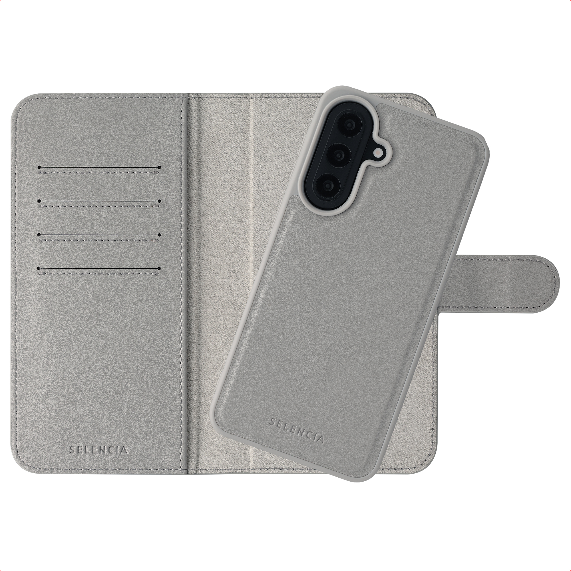 Selencia Olyn Uitneembare Bookcase met MagSafe voor de Samsung Galaxy A57 (5G) - Grijs