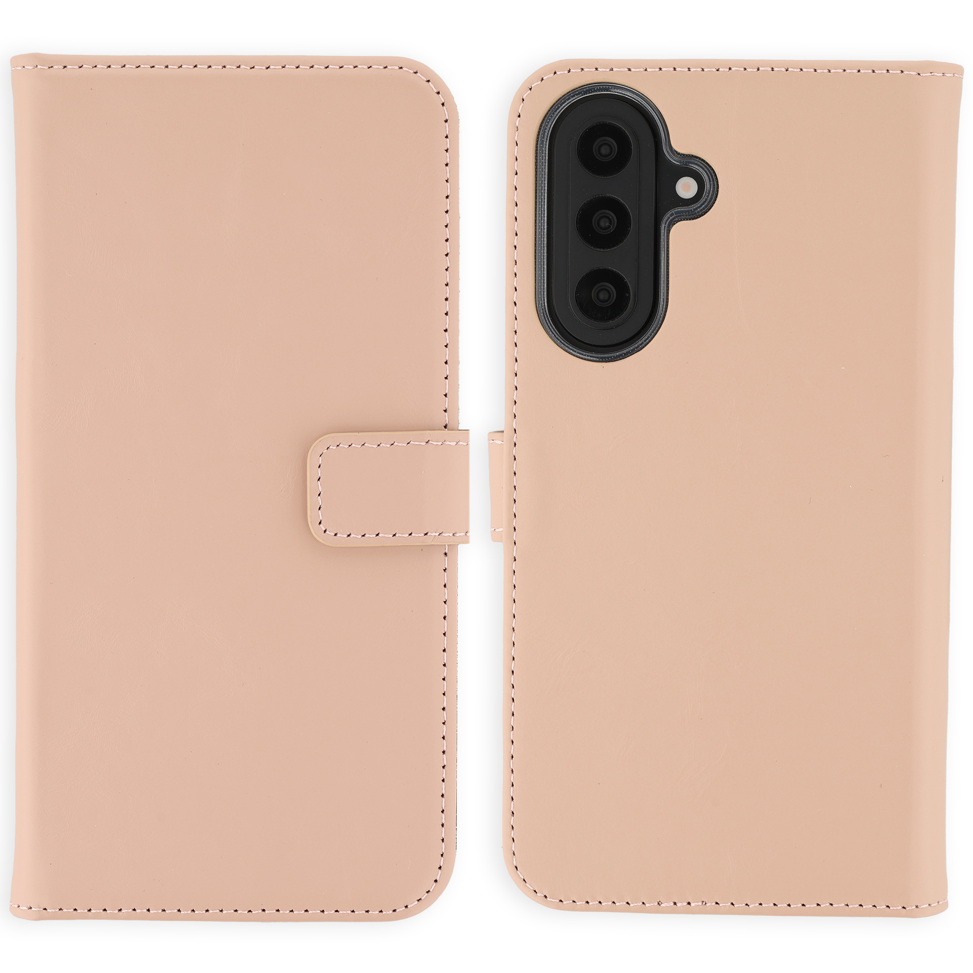 Selencia Echt Leren Bookcase voor de Samsung Galaxy A57 (5G) - Lichtroze