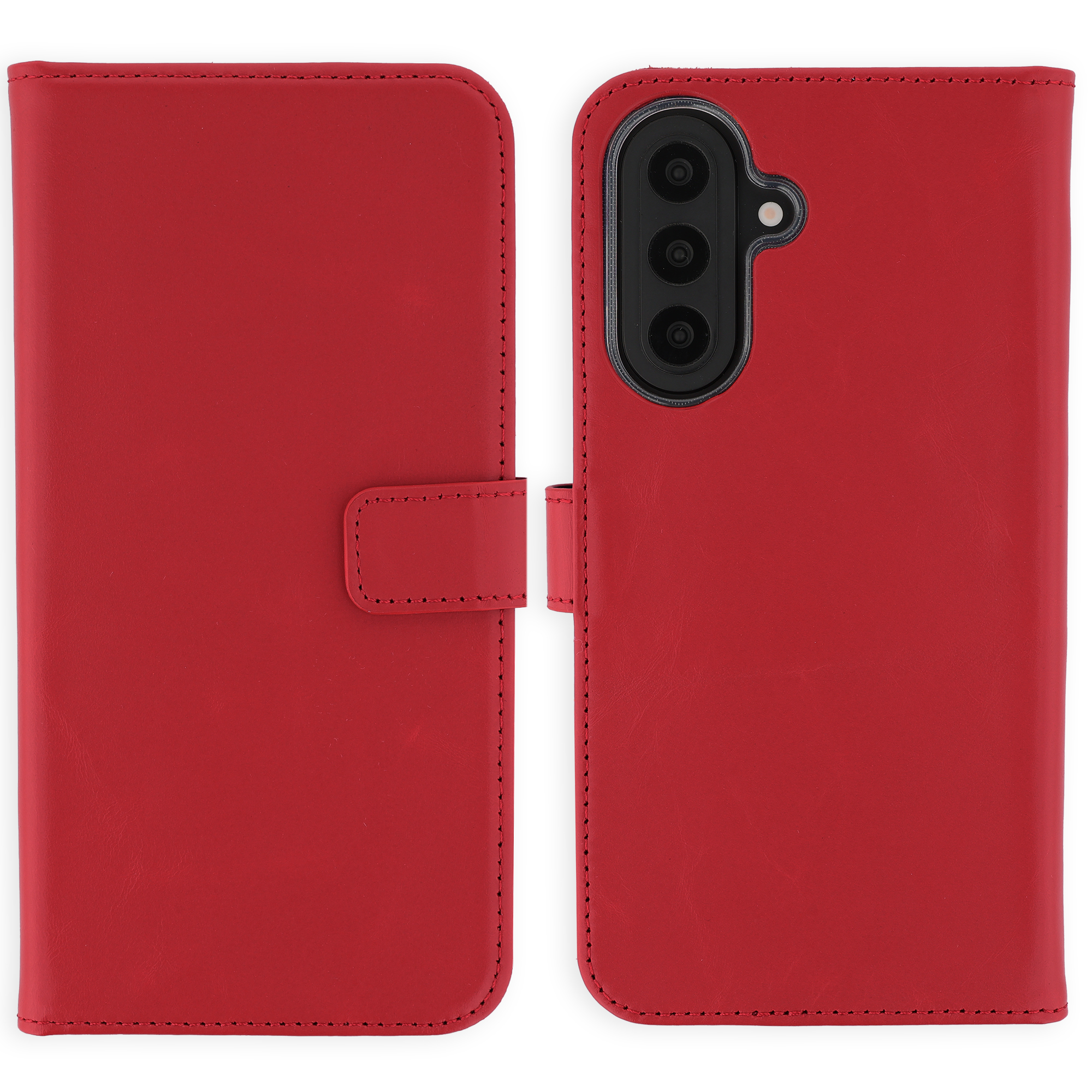 Selencia Echt Leren Bookcase voor de Samsung Galaxy A57 (5G) - Rood