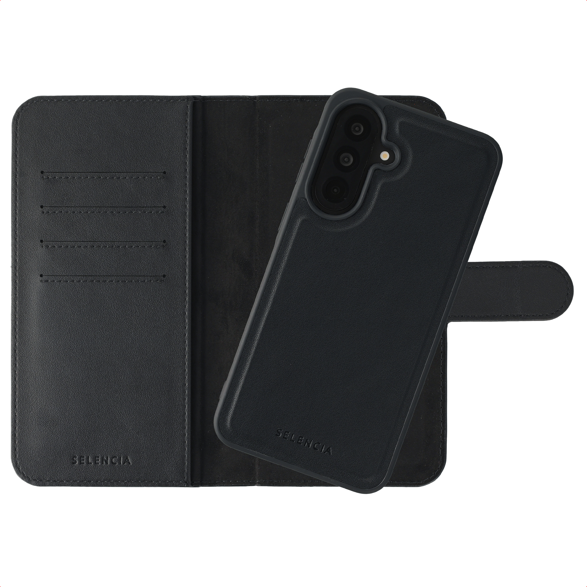 Selencia Étui portefeuille amovible Olyn avec MagSafe Samsung Galaxy A37 (5G) - Noir