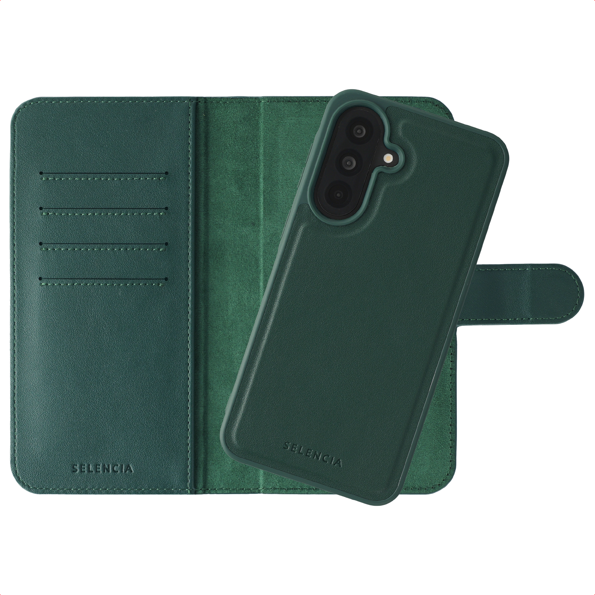 Selencia Étui portefeuille amovible Olyn avec MagSafe Samsung Galaxy A37 (5G) - Vert