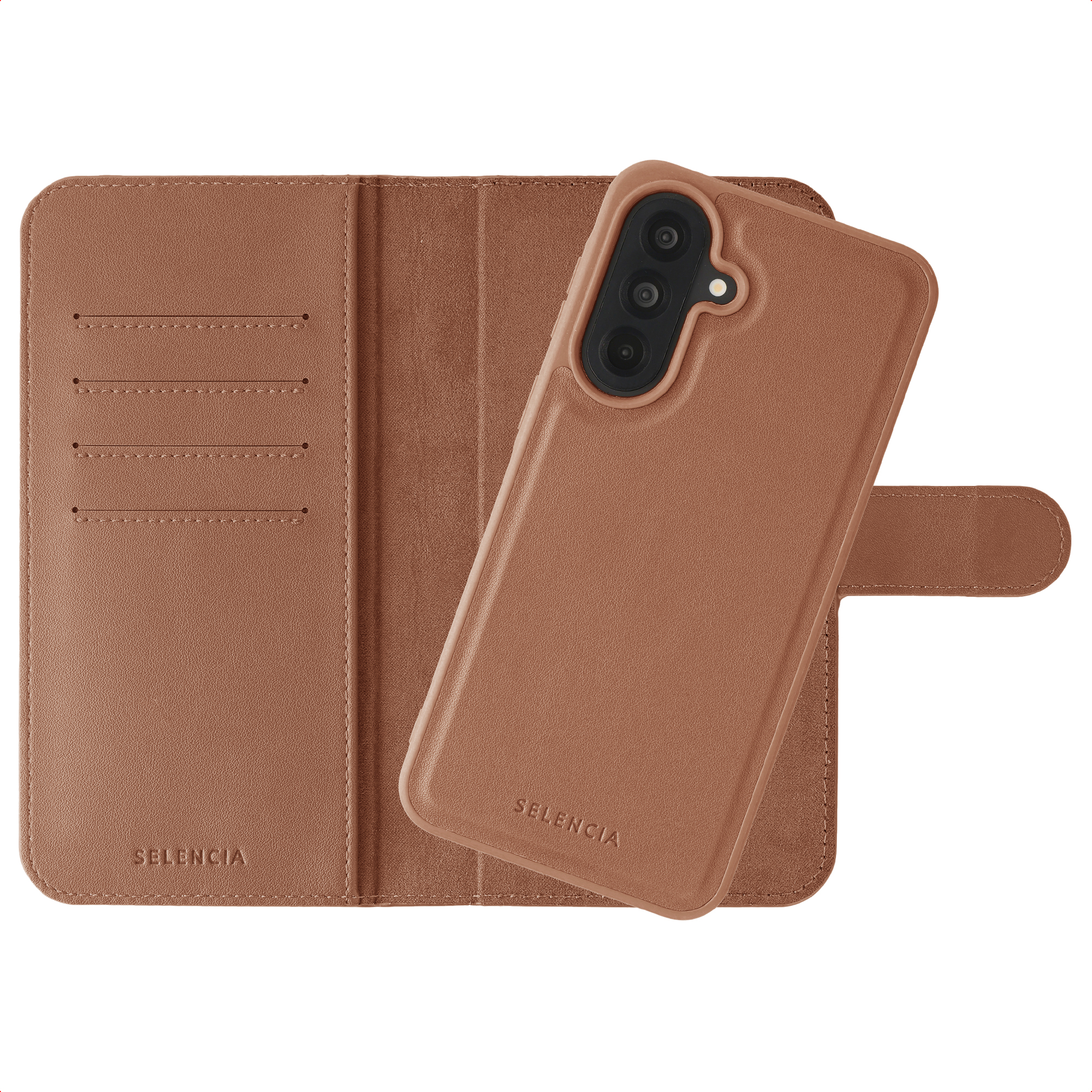 Selencia Olyn Uitneembare Bookcase met MagSafe voor de Samsung Galaxy A37 (5G) - Bruin