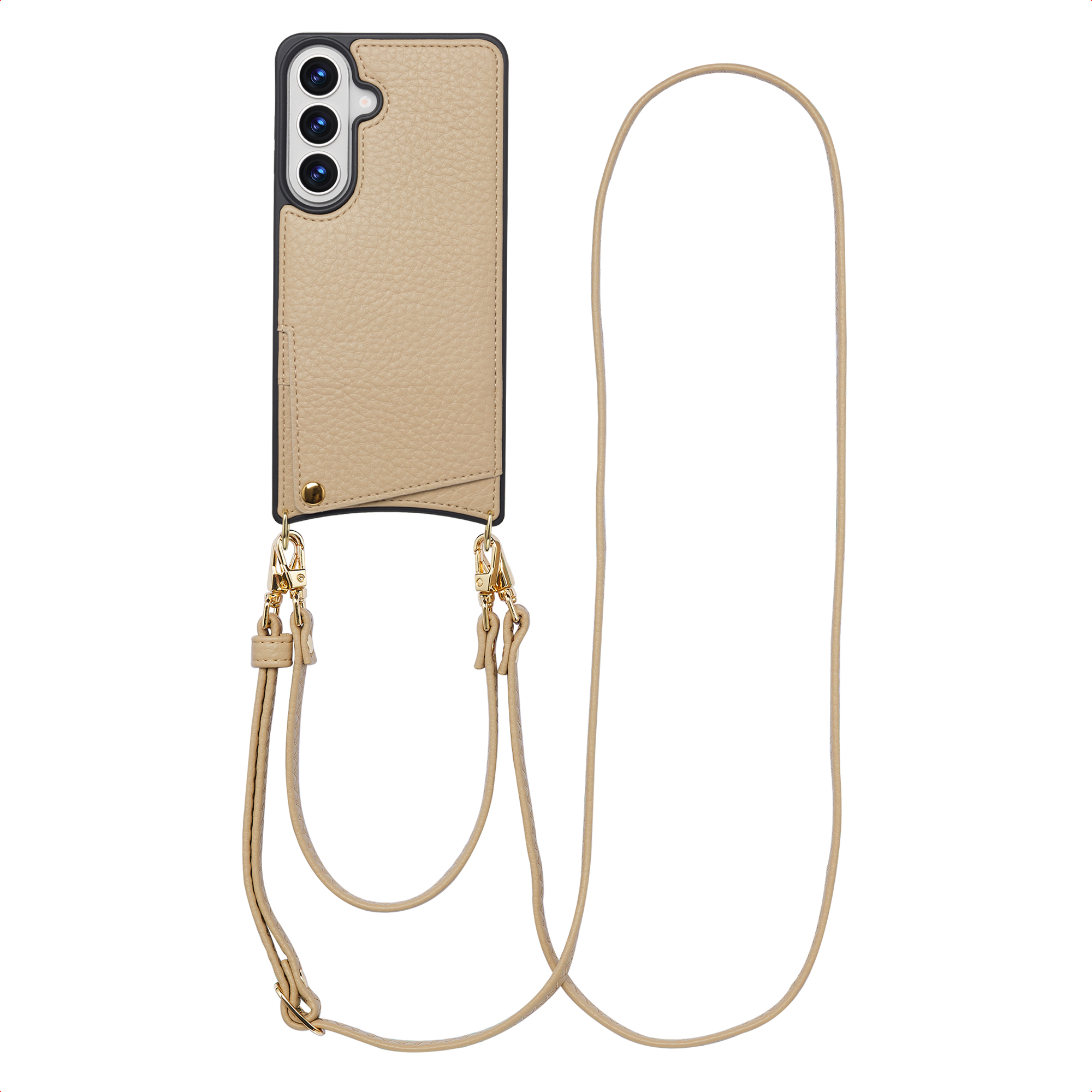 Selencia Nova Telefoonhoes met Koord en Pashouder voor de Samsung Galaxy S26 Plus - Beige