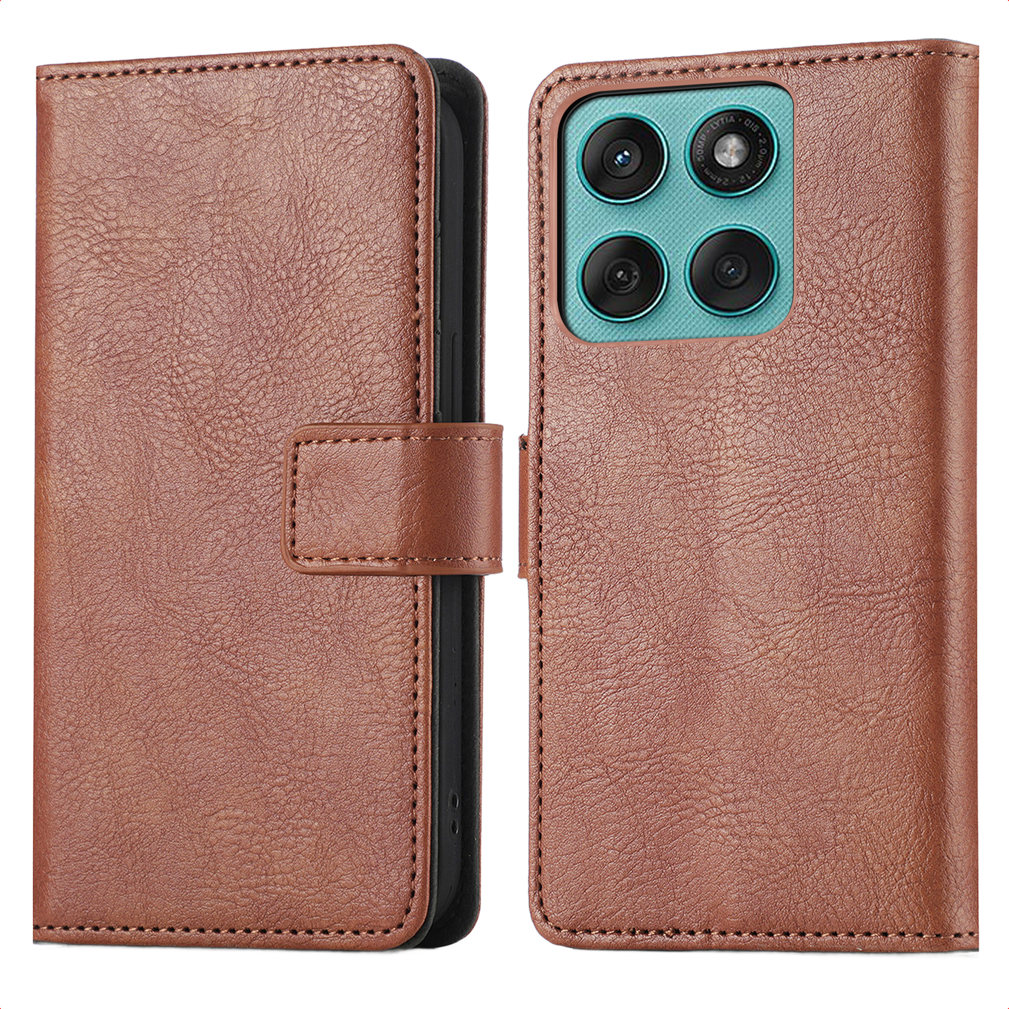imoshion Luxe Bookcase voor de Motorola Moto G57 Power - Bruin