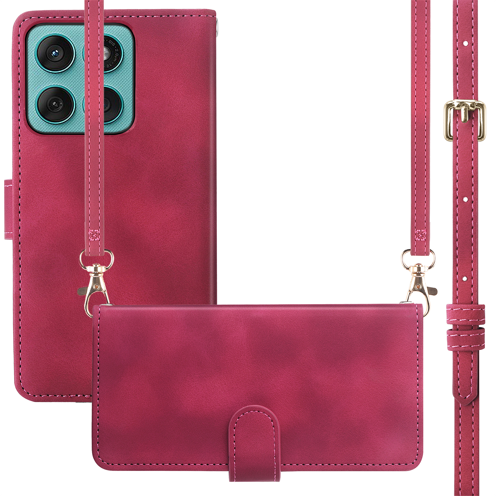 imoshion Bookcase met koord voor de Motorola Moto G57 Power - Rood