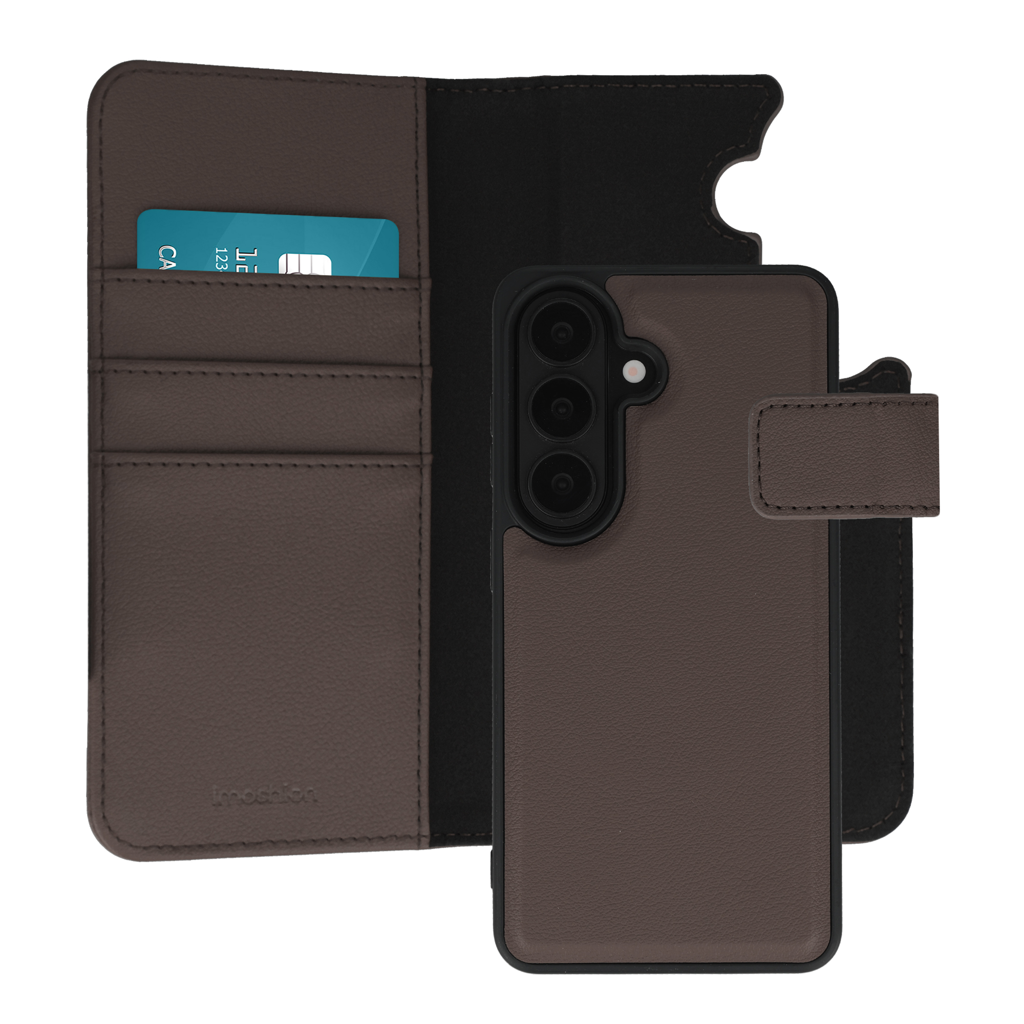 imoshion Étui portefeuille luxe 2-en-1 amovible Samsung Galaxy S26 - Marron