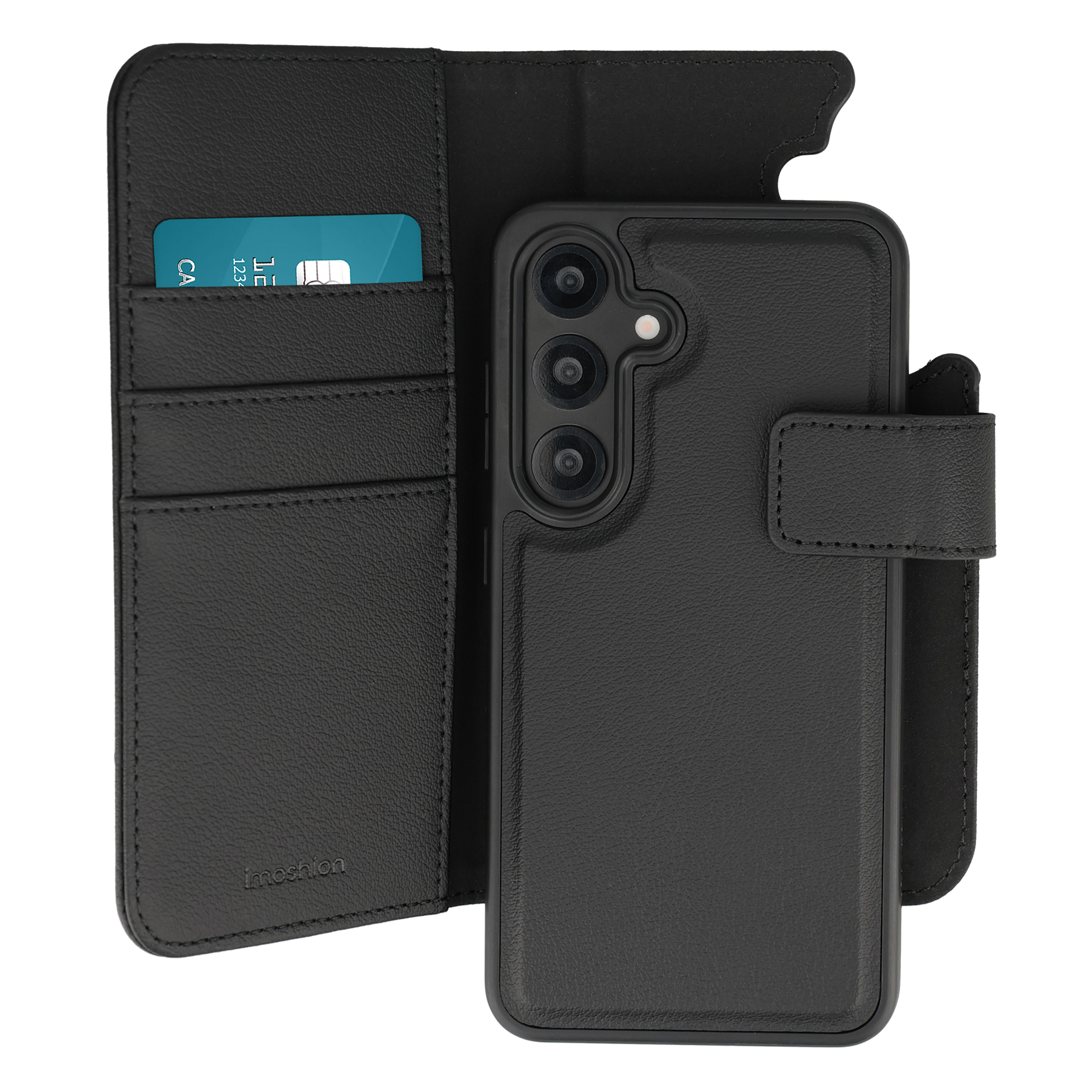 imoshion Étui portefeuille luxe 2-en-1 amovible Samsung Galaxy S25 - Noir
