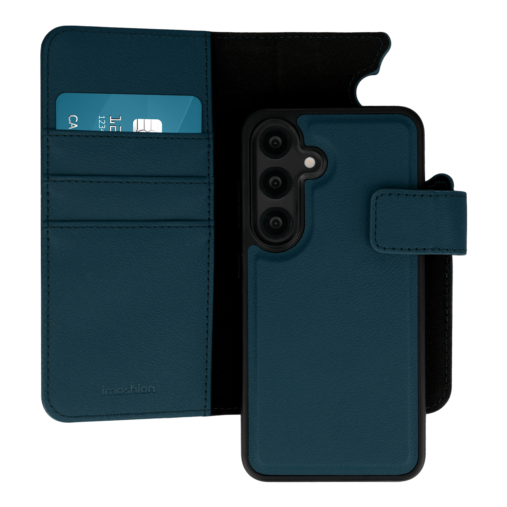 imoshion Étui portefeuille luxe 2-en-1 amovible Samsung Galaxy S25 - Bleu