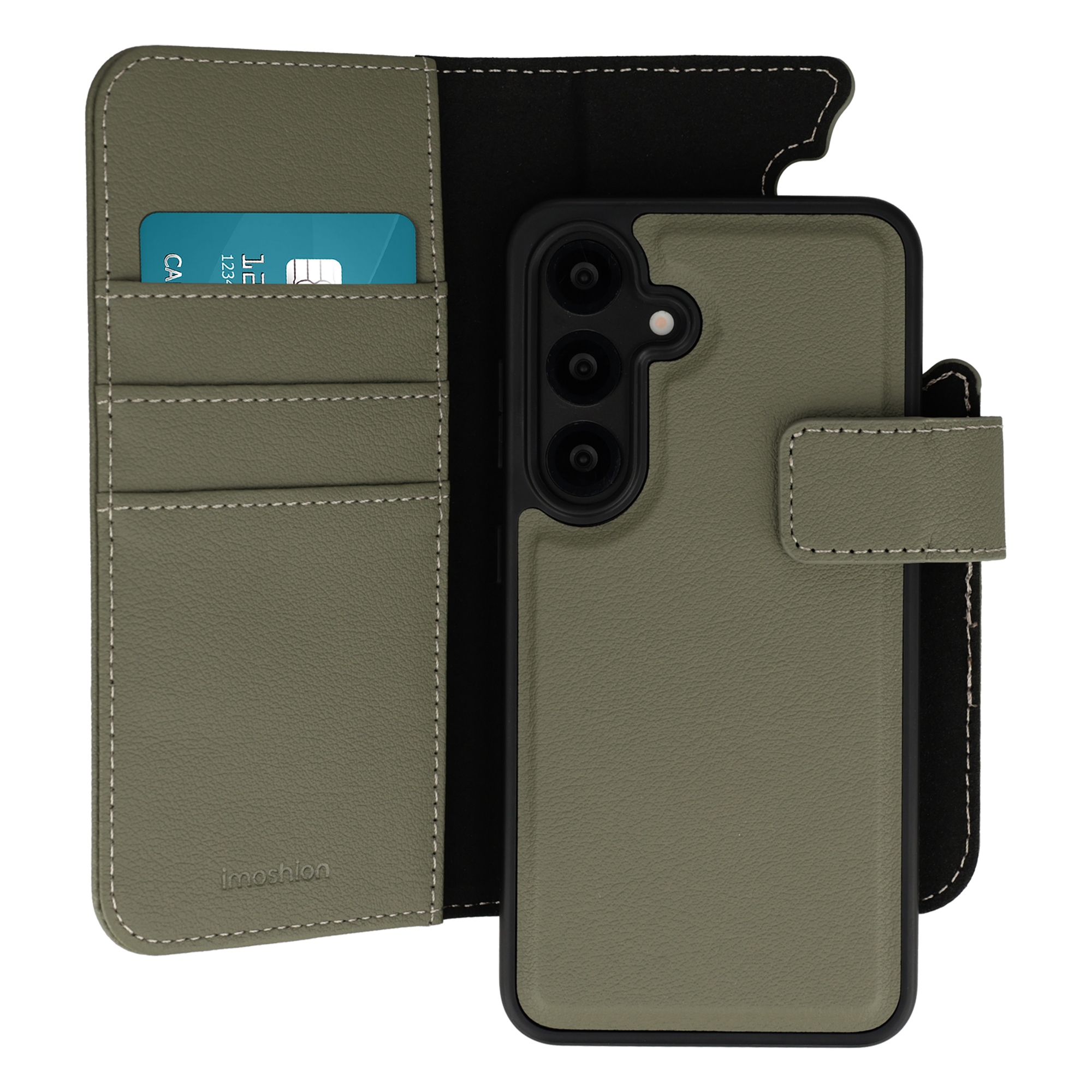 imoshion Étui portefeuille luxe 2-en-1 amovible Samsung Galaxy S25 - Vert