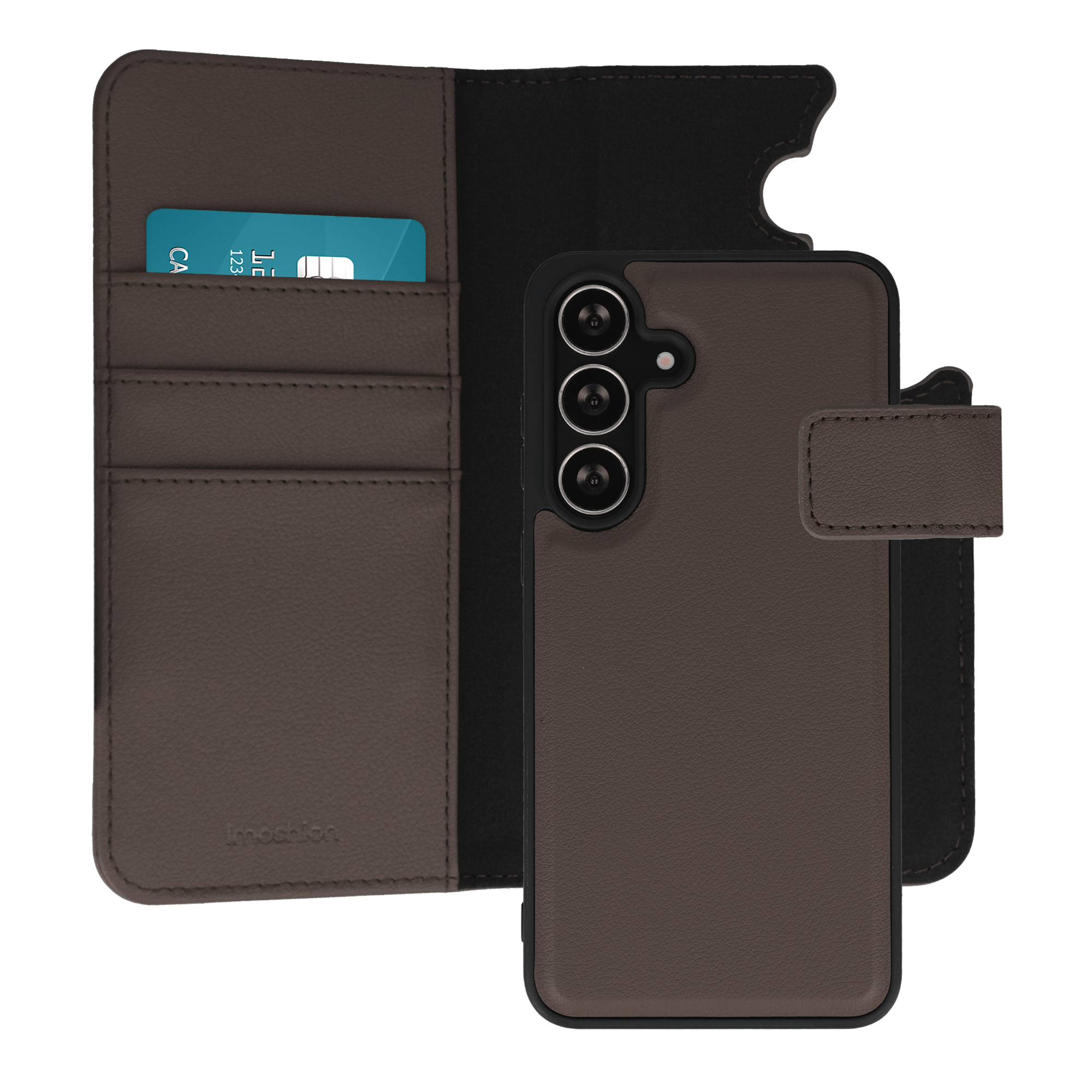 imoshion Étui portefeuille luxe 2-en-1 amovible Samsung Galaxy S25 FE - Marron