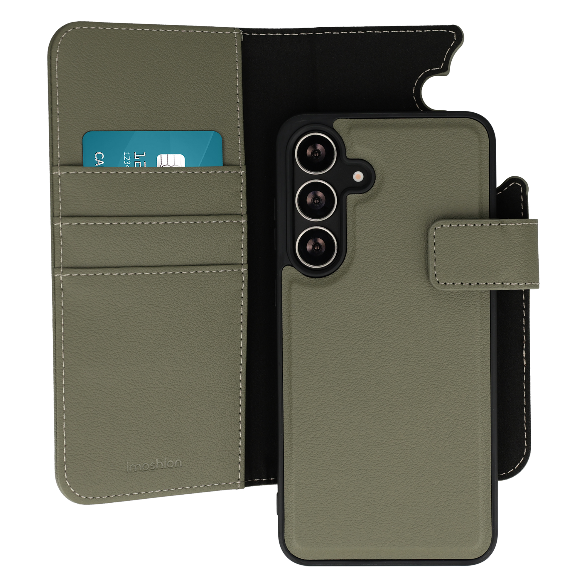 imoshion Étui portefeuille luxe 2-en-1 amovible Samsung Galaxy S25 FE - Vert