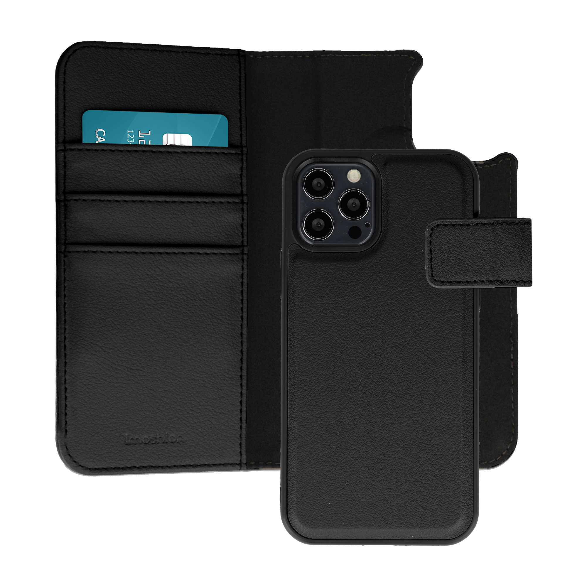 imoshion Étui portefeuille luxe 2-en-1 amovible Apple iPhone 12 (Pro) - Noir