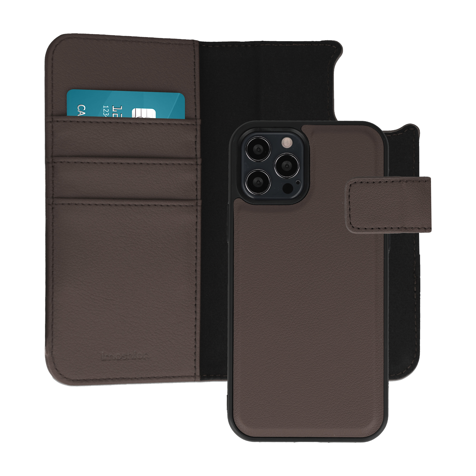 imoshion Étui portefeuille luxe 2-en-1 amovible Apple iPhone 12 (Pro) - Marron