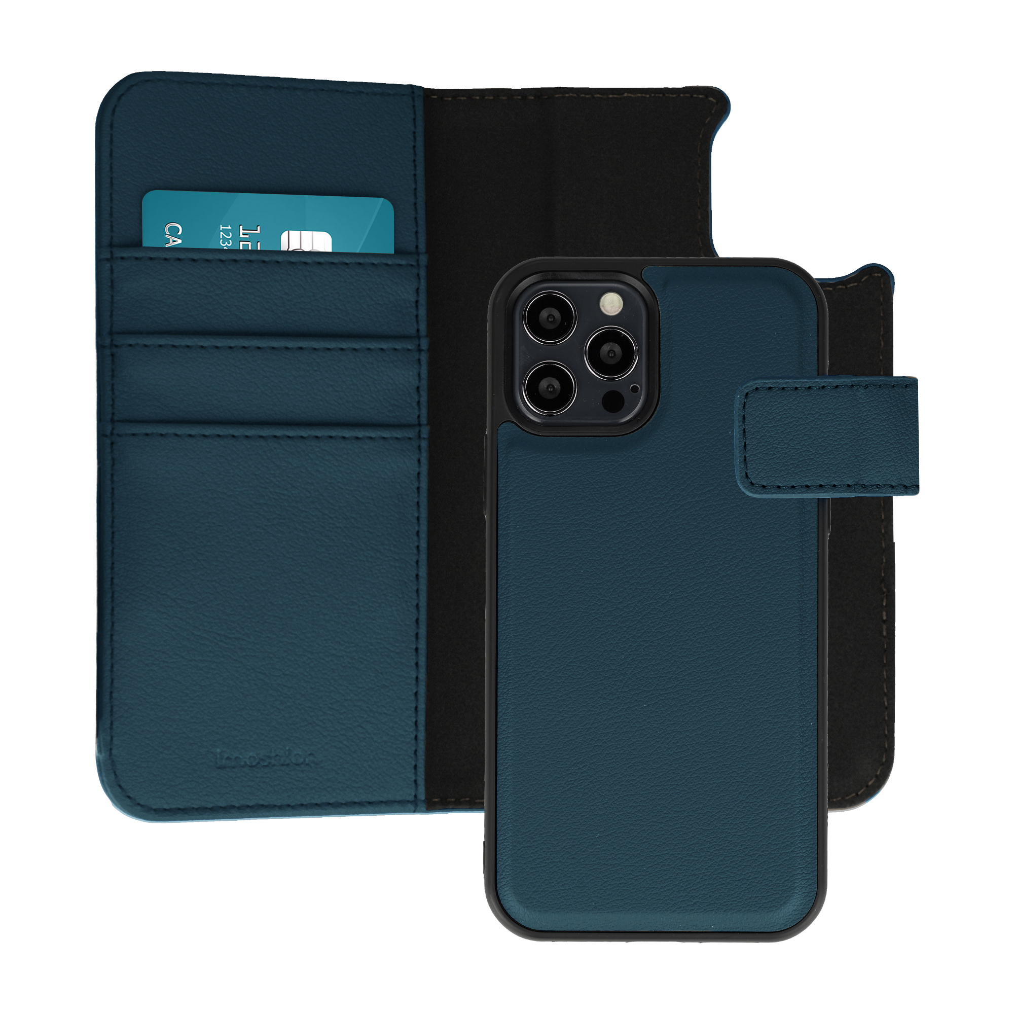 imoshion Étui portefeuille luxe 2-en-1 amovible Apple iPhone 12 (Pro) - Bleu