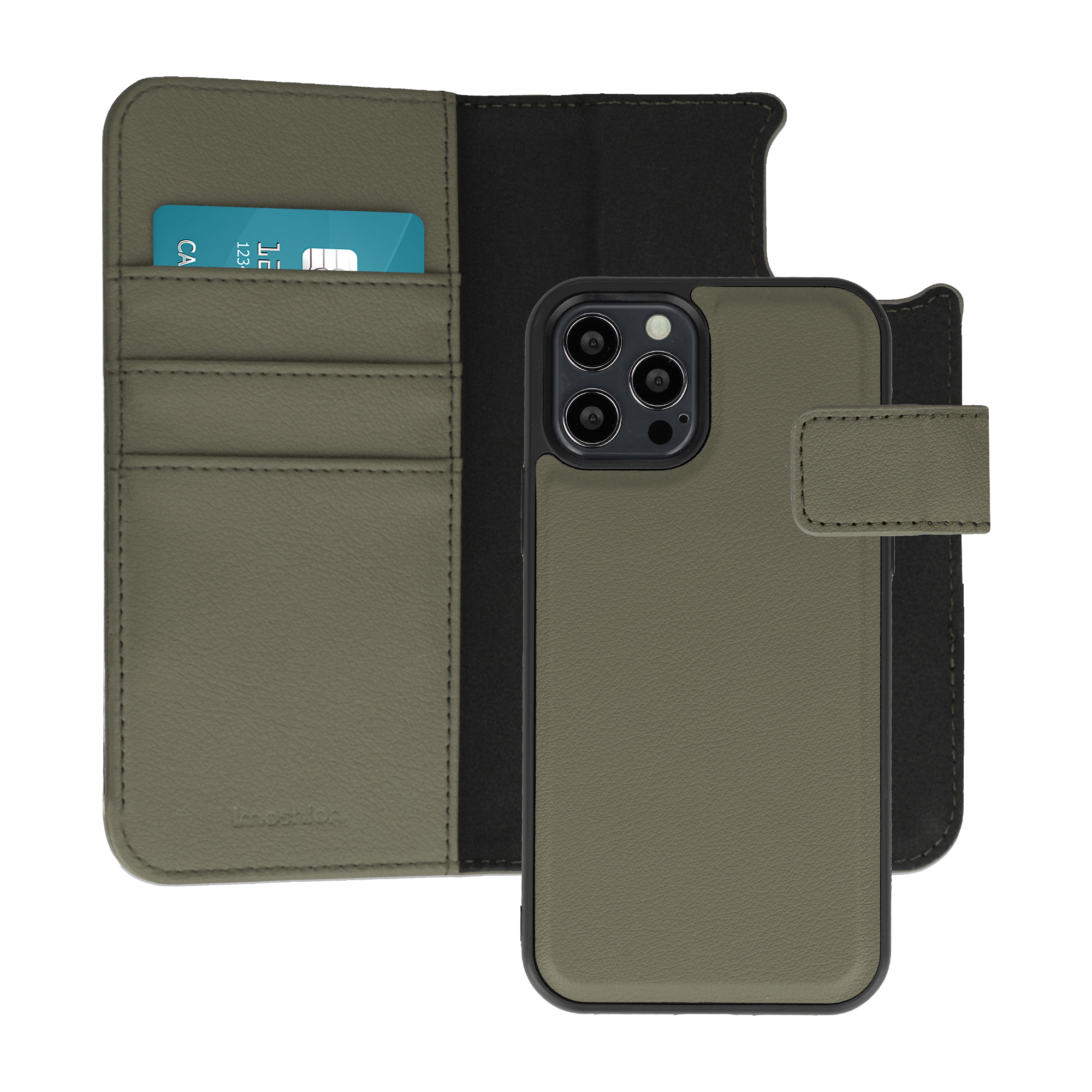 imoshion Étui portefeuille luxe 2-en-1 amovible Apple iPhone 12 (Pro) - Vert
