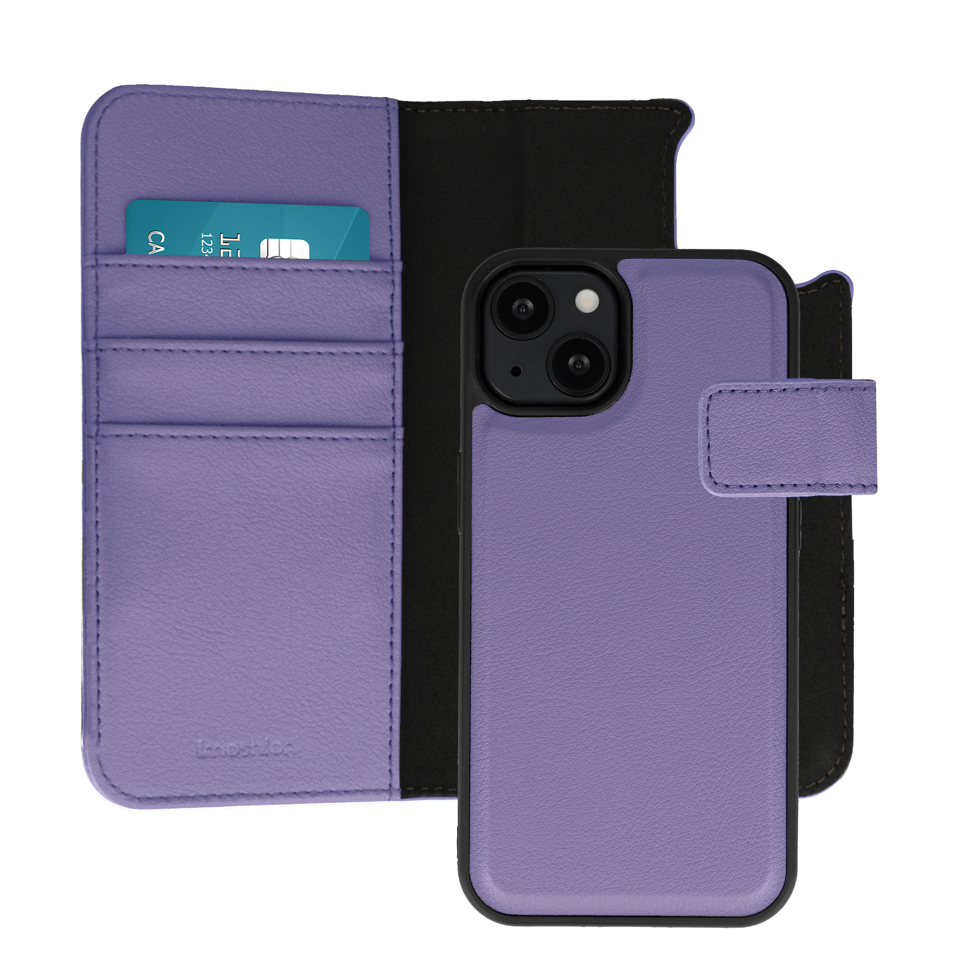 imoshion Étui portefeuille luxe 2-en-1 amovible Apple iPhone 13 - Violet