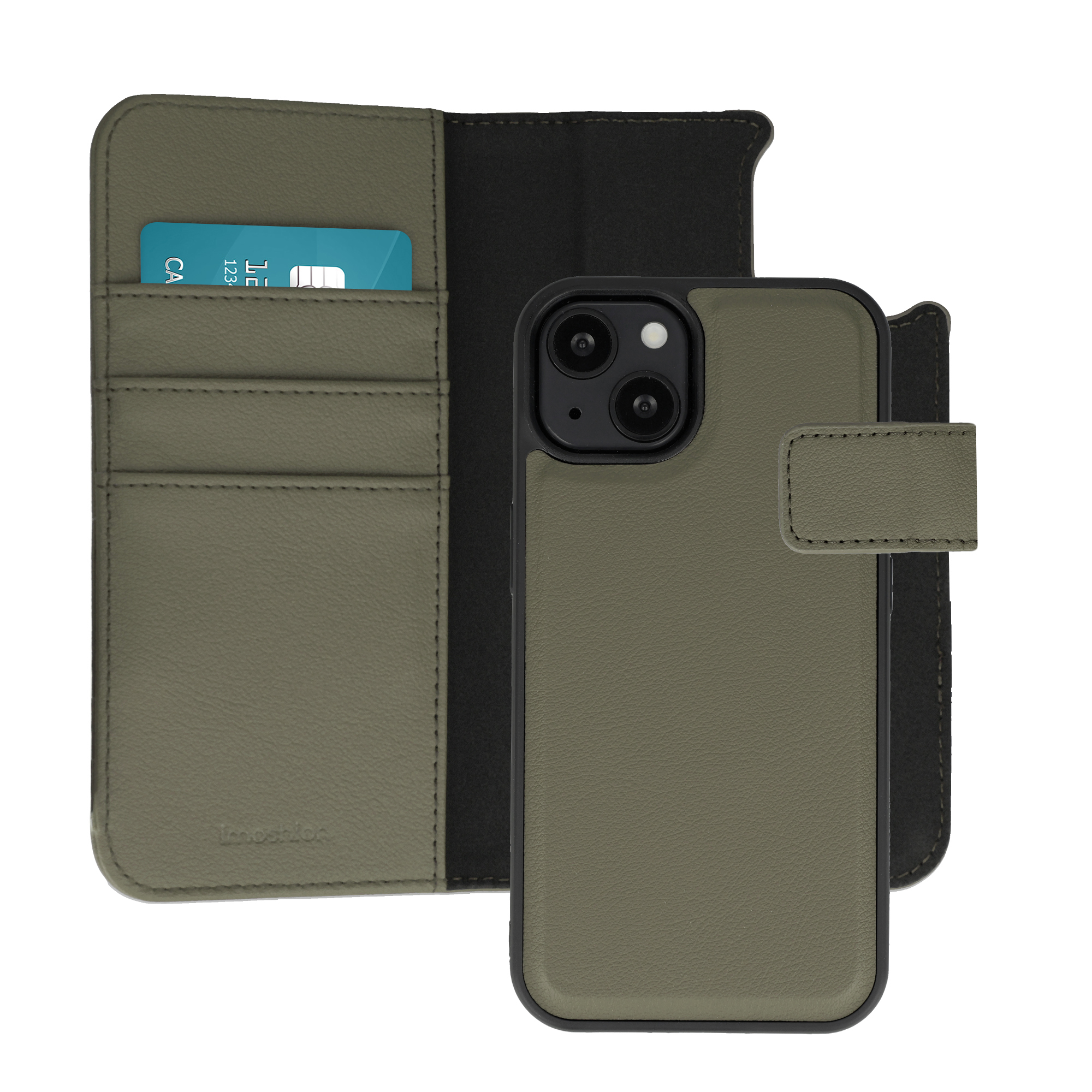 imoshion Uitneembare 2-in-1 Luxe Bookcase voor de Apple iPhone 13 - Groen