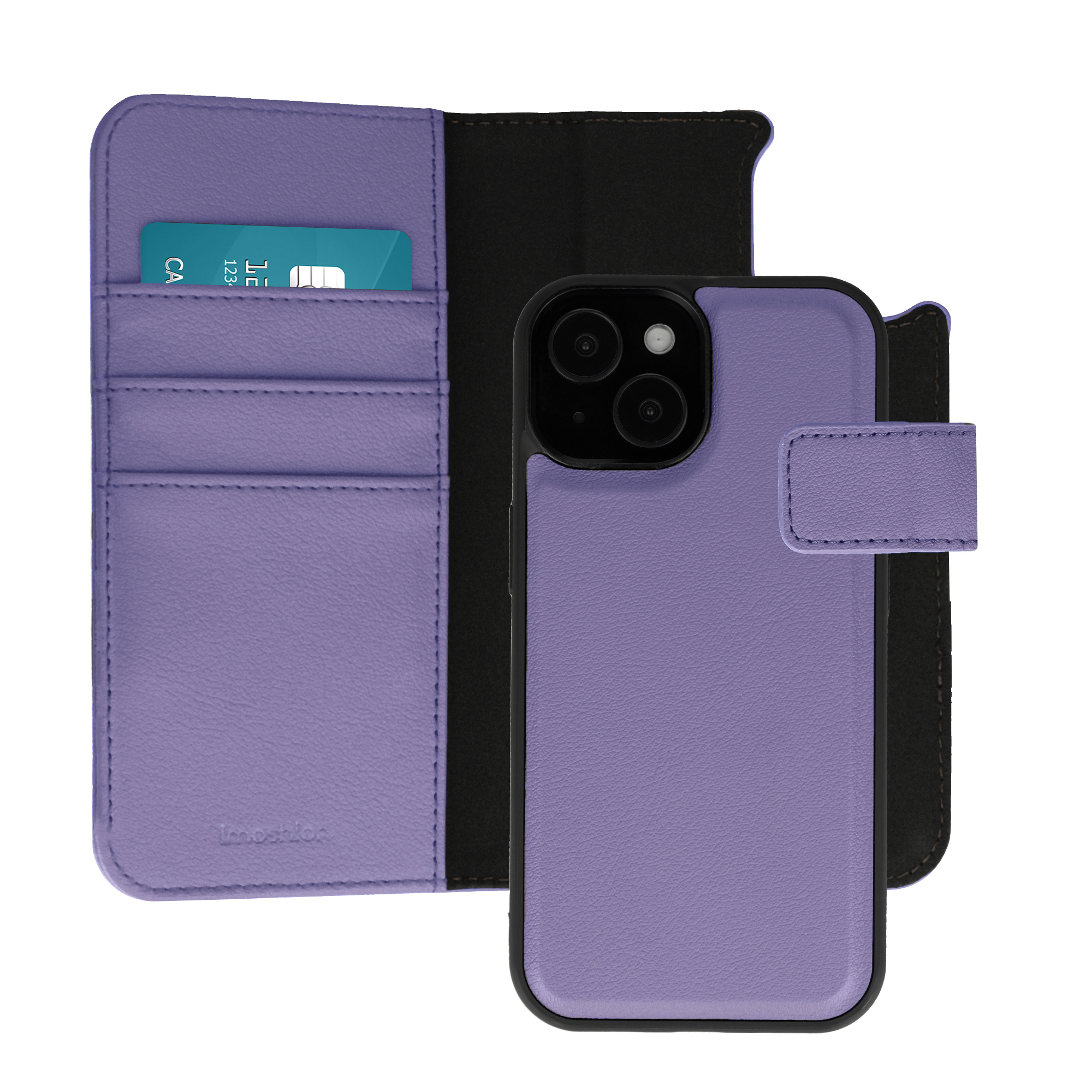 imoshion Étui portefeuille luxe 2-en-1 amovible Apple iPhone 15 - Violet