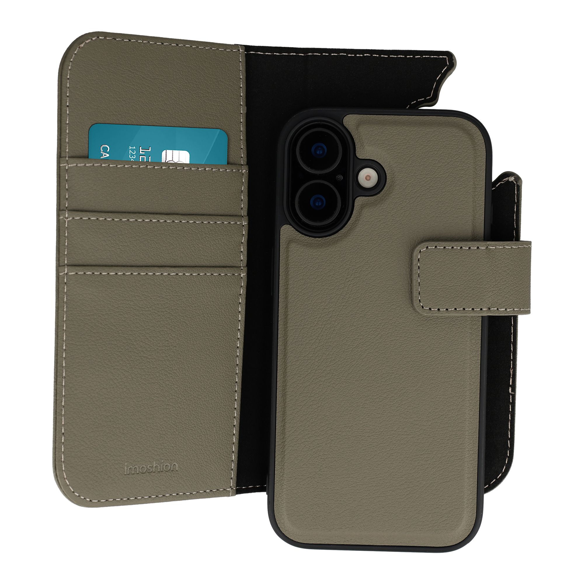 imoshion Étui portefeuille luxe 2-en-1 amovible Apple iPhone 16 - Vert