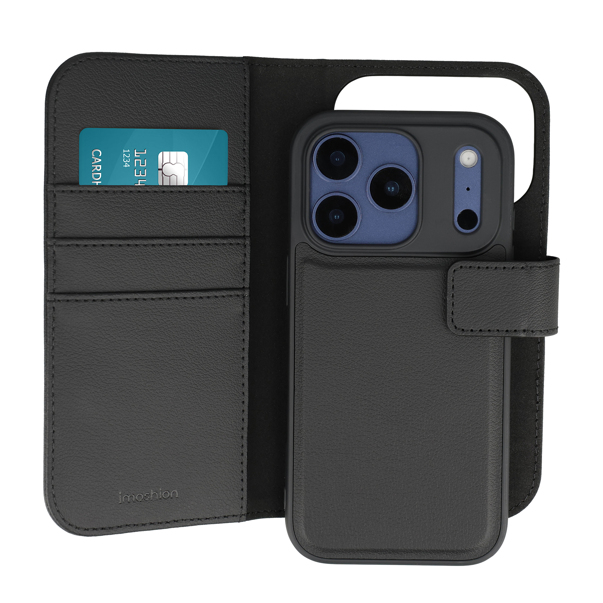 imoshion Uitneembare 2-in-1 Luxe Bookcase voor de Apple iPhone 17 Pro - Zwart