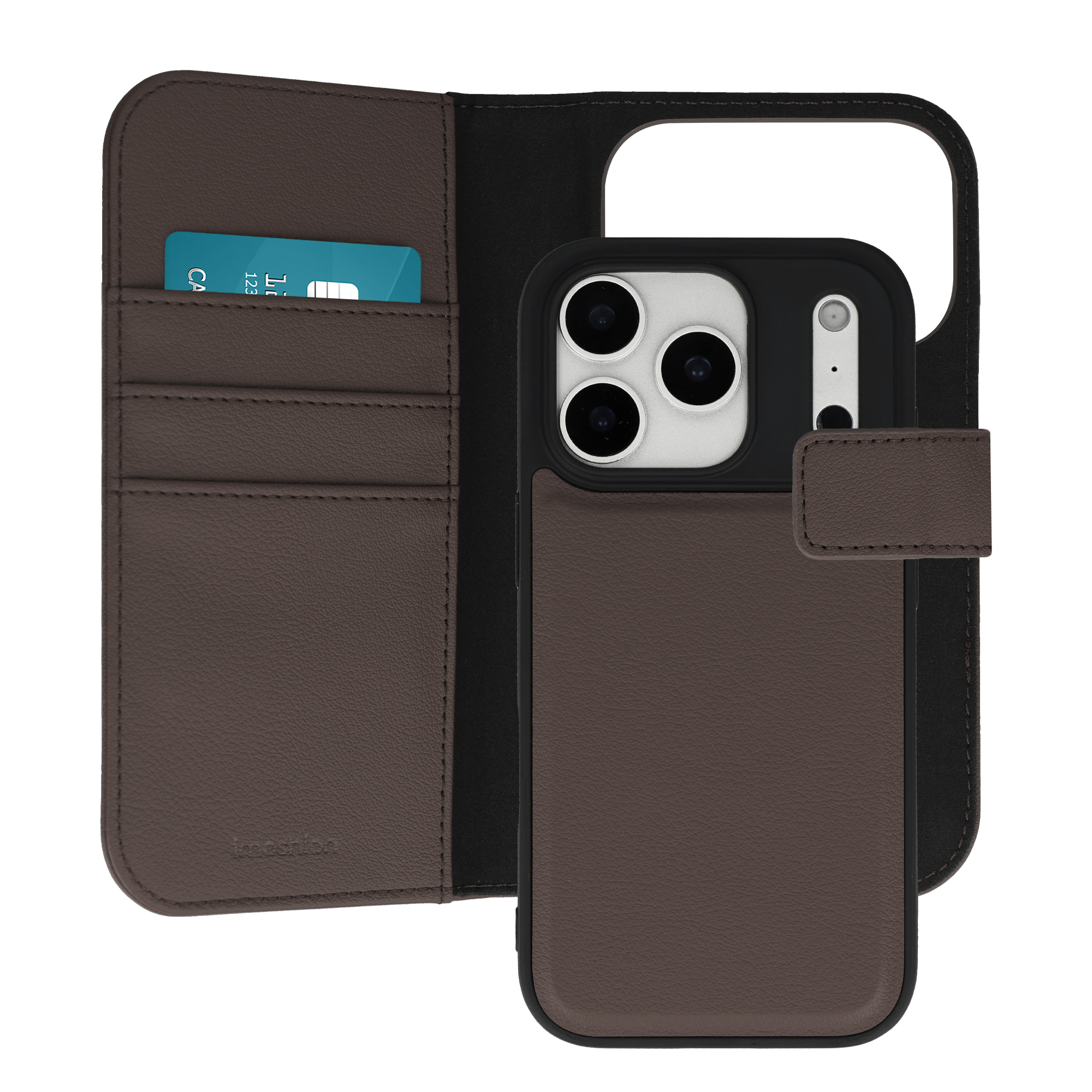 imoshion Étui portefeuille luxe 2-en-1 amovible Apple iPhone 17 Pro - Marron