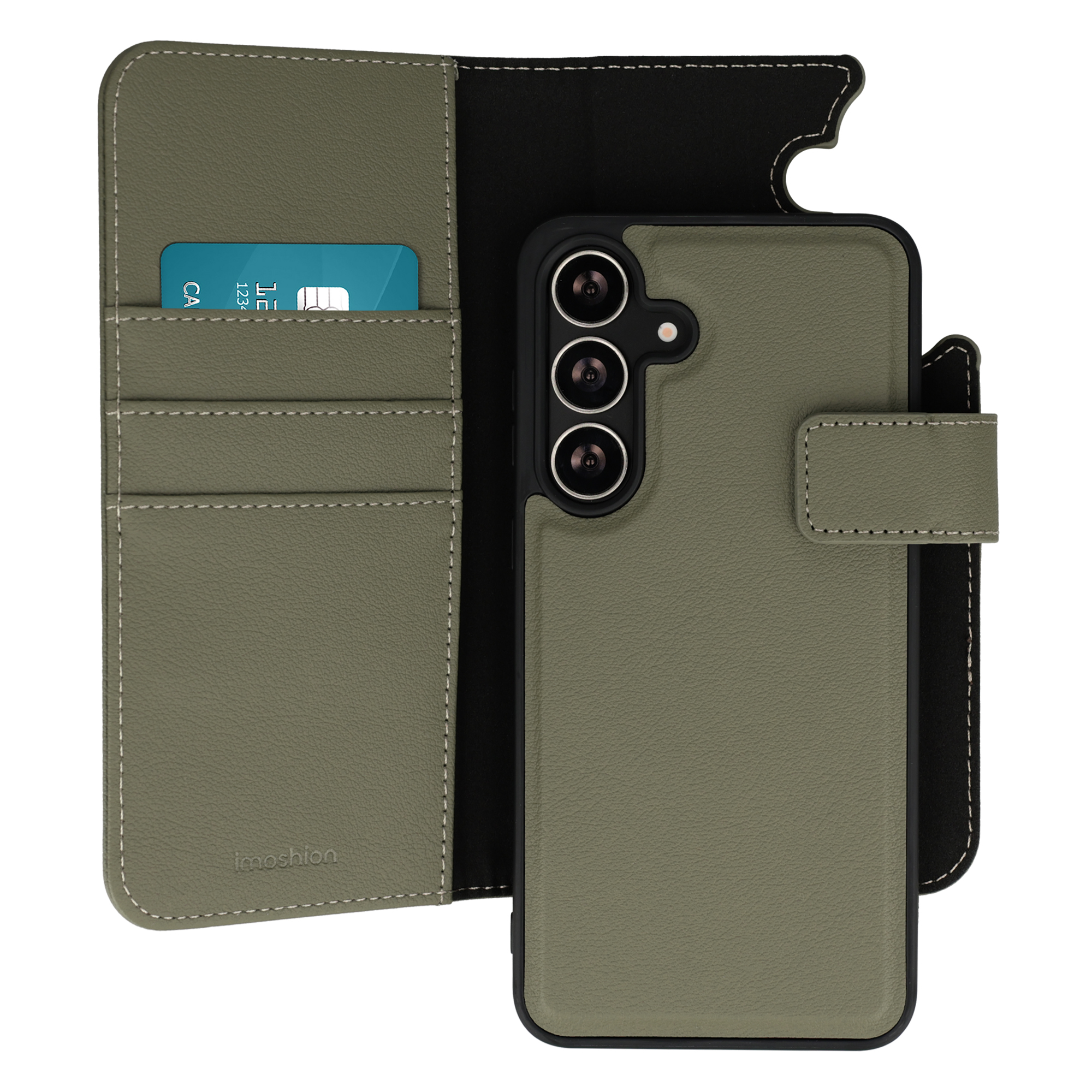imoshion Étui portefeuille luxe 2-en-1 amovible Samsung Galaxy S24 FE - Vert