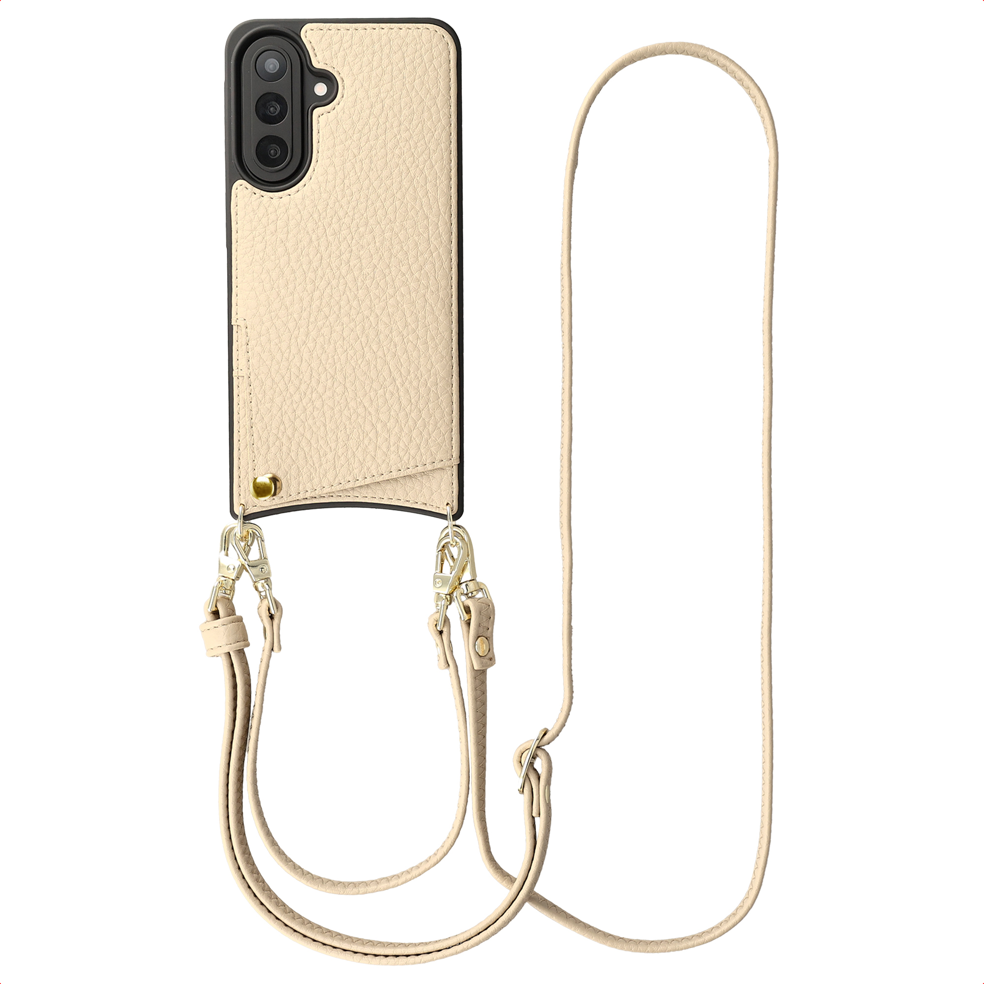 Selencia Nova Telefoonhoes met Koord en Pashouder voor de Samsung Galaxy A57 (5G) - Beige