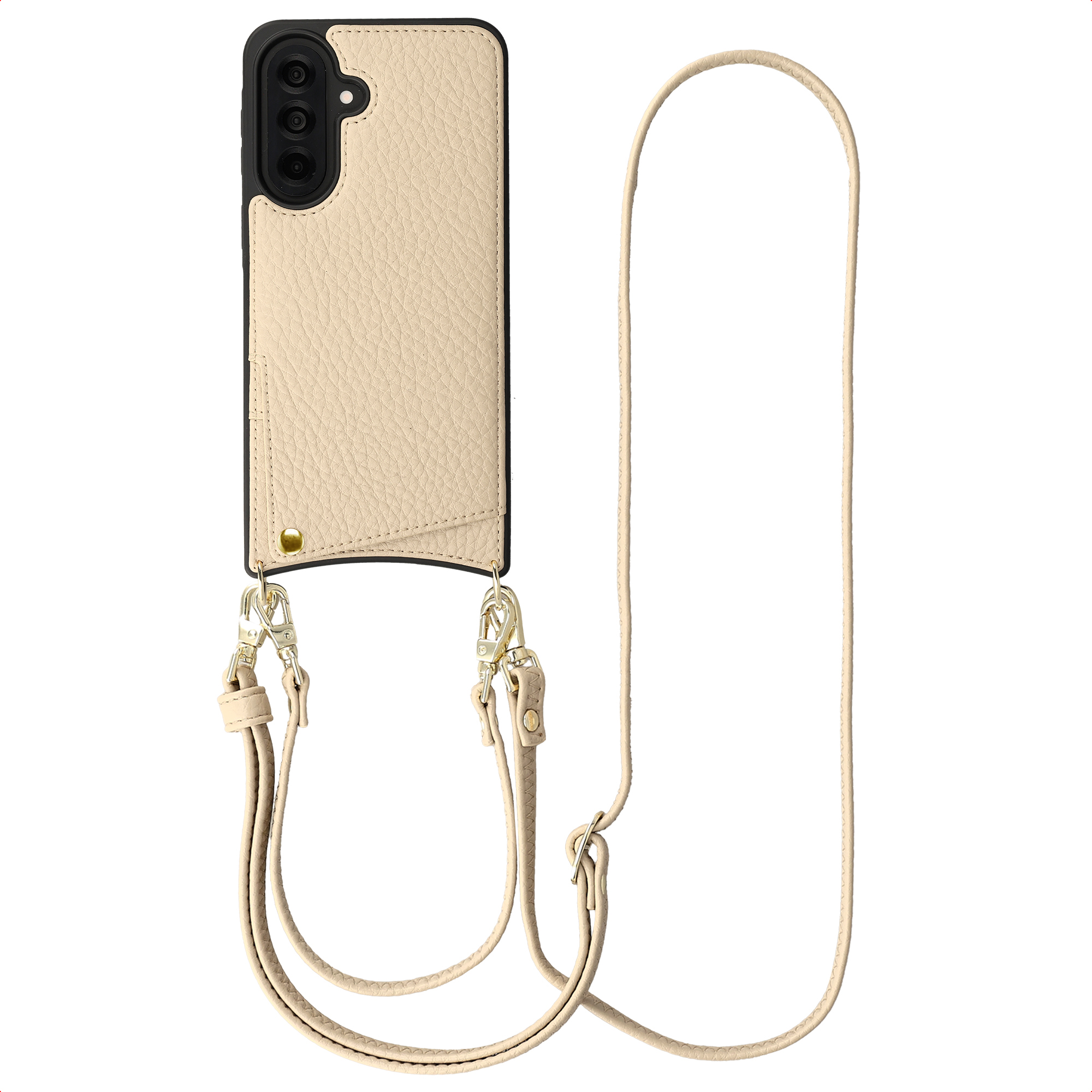 Selencia Nova Telefoonhoes met Koord en Pashouder voor de Samsung Galaxy A37 (5G) - Beige
