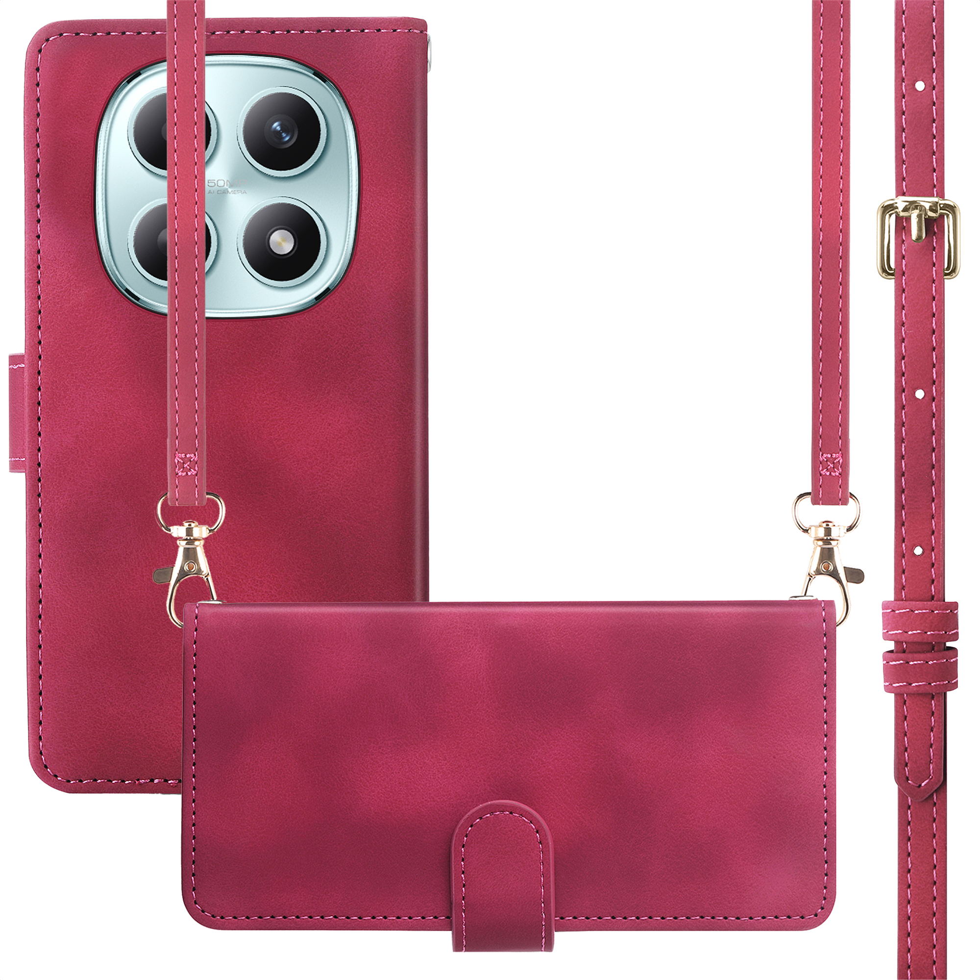 imoshion Bookcase met koord voor de Xiaomi Redmi Note 15 (4G) - Rood