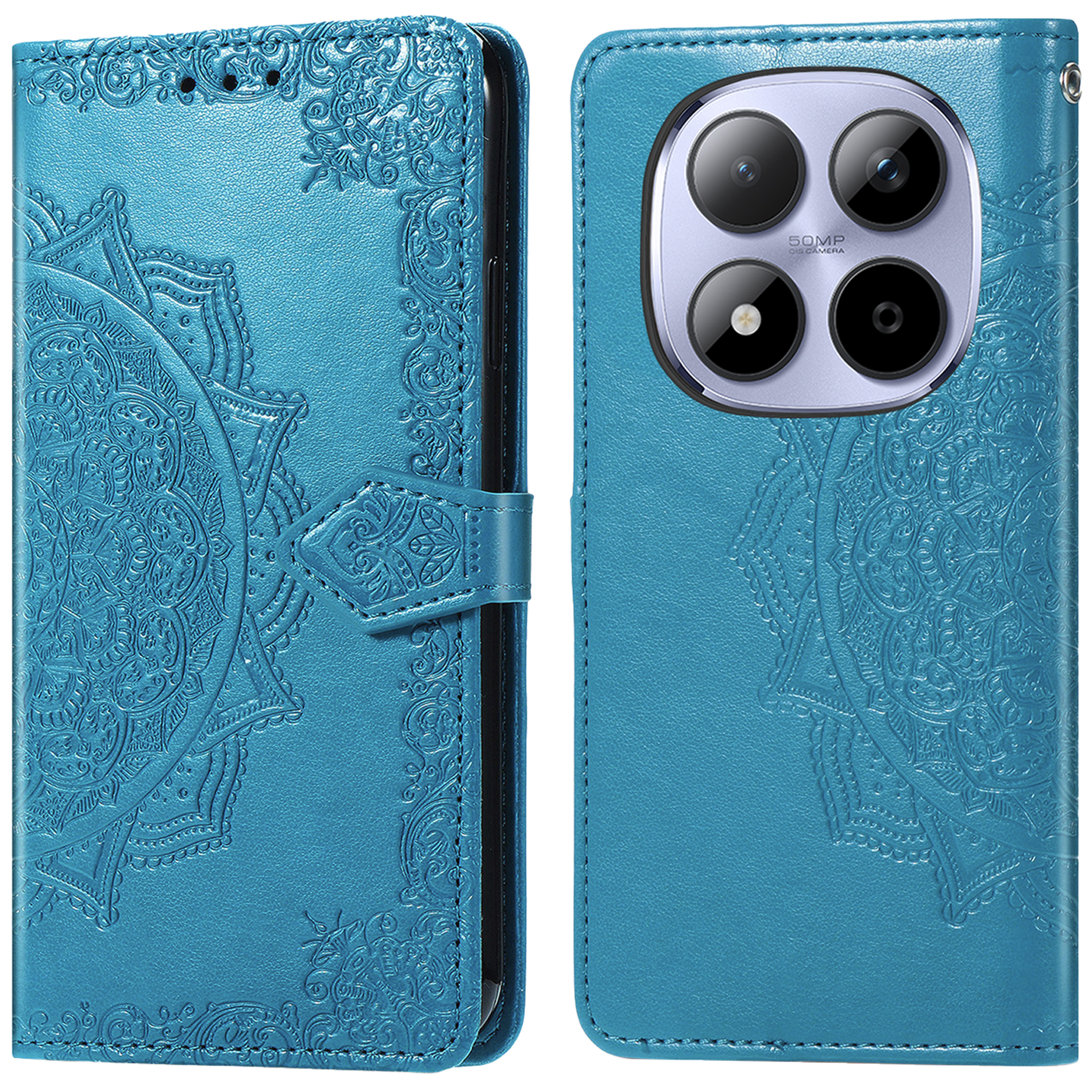 imoshion Mandala Bookcase voor de Xiaomi Redmi Note 15 Pro Plus (5G) - Turquoise