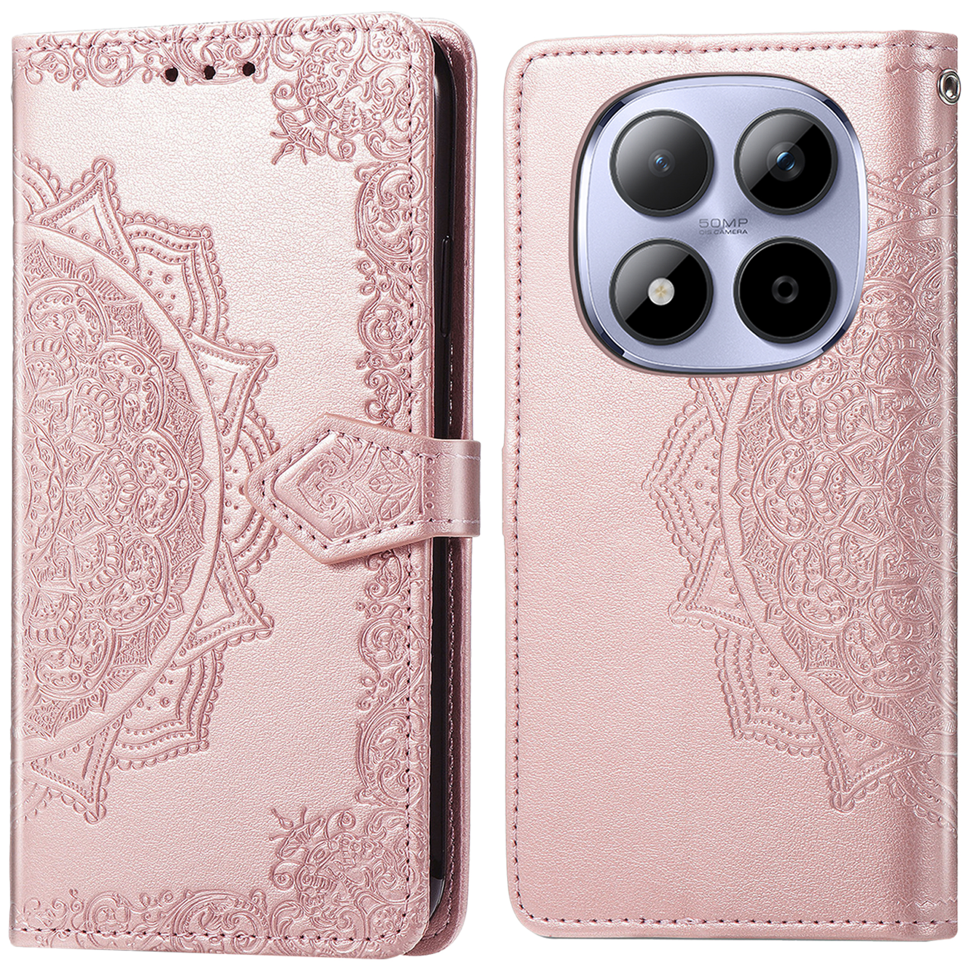 imoshion Mandala Bookcase voor de Xiaomi Redmi Note 15 Pro (5G) - Rose Gold