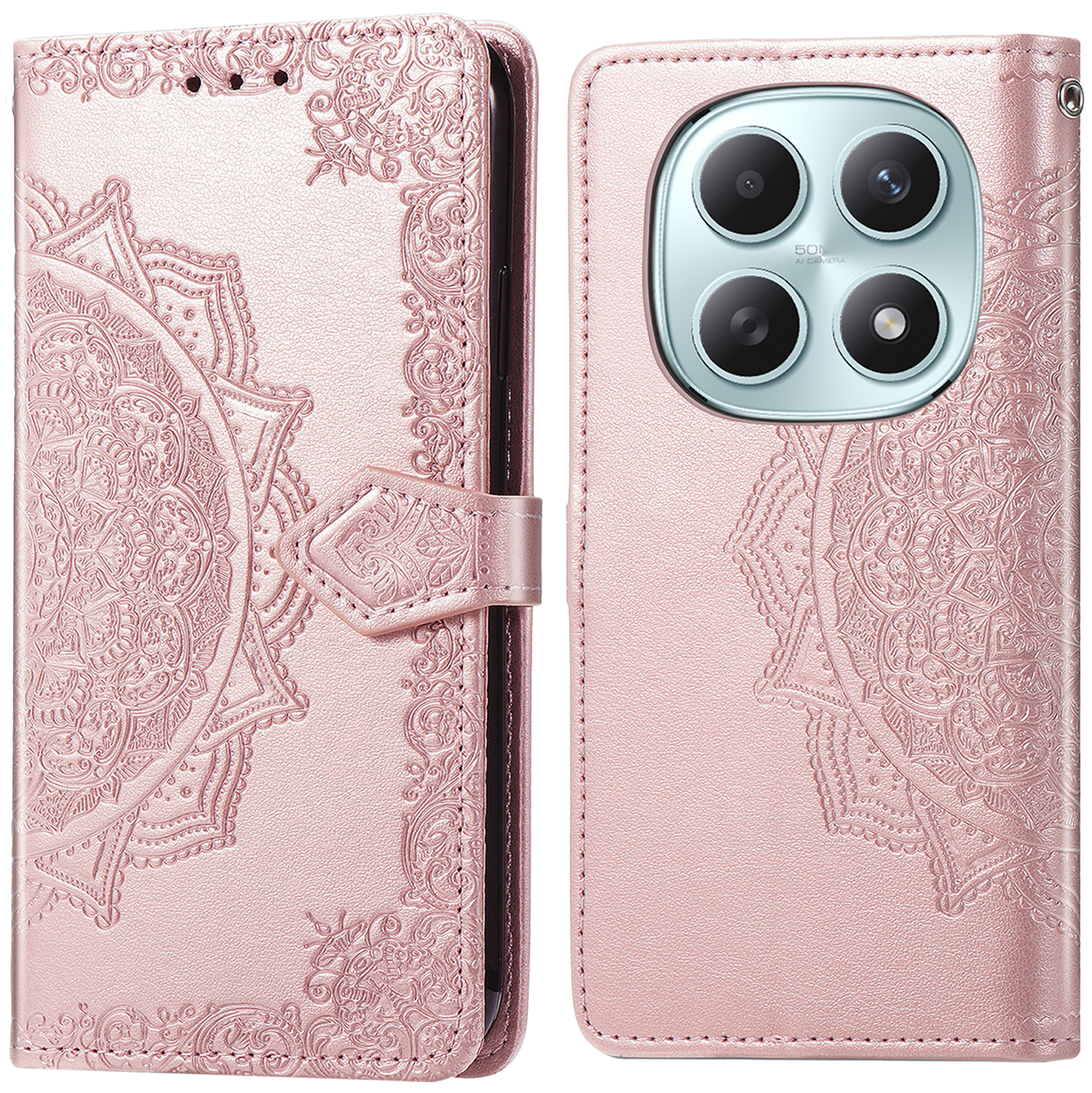 imoshion Mandala Bookcase voor de Xiaomi Redmi Note 15 (4G) - Rose Gold