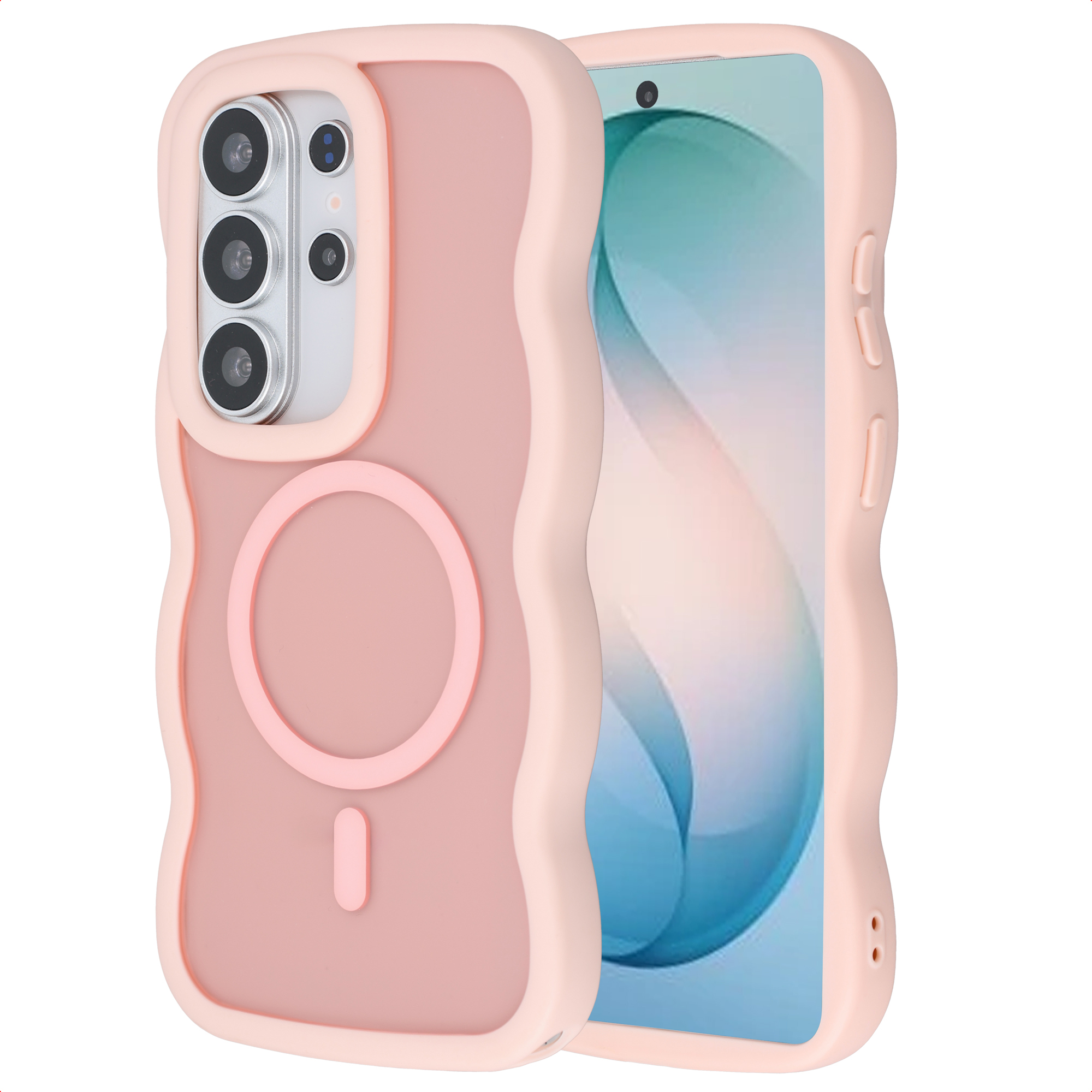 Selencia Coque arrière Wavy avec MagSafe Samsung Galaxy S26 Ultra - Soft Pink