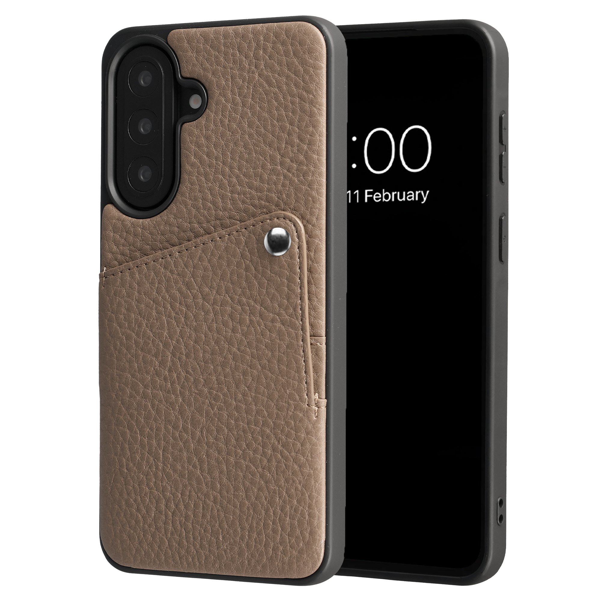 Selencia Coque Riva avec porte-cartes Samsung Galaxy A57 (5G) - Mocha Brown