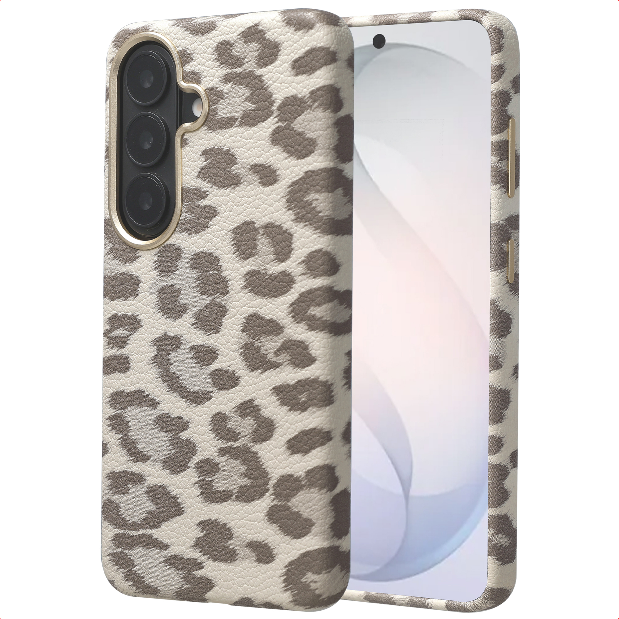 Selencia Coque Sabi imprimé panthère avec MagSafe Samsung Galaxy S26 - Soft Ivory
