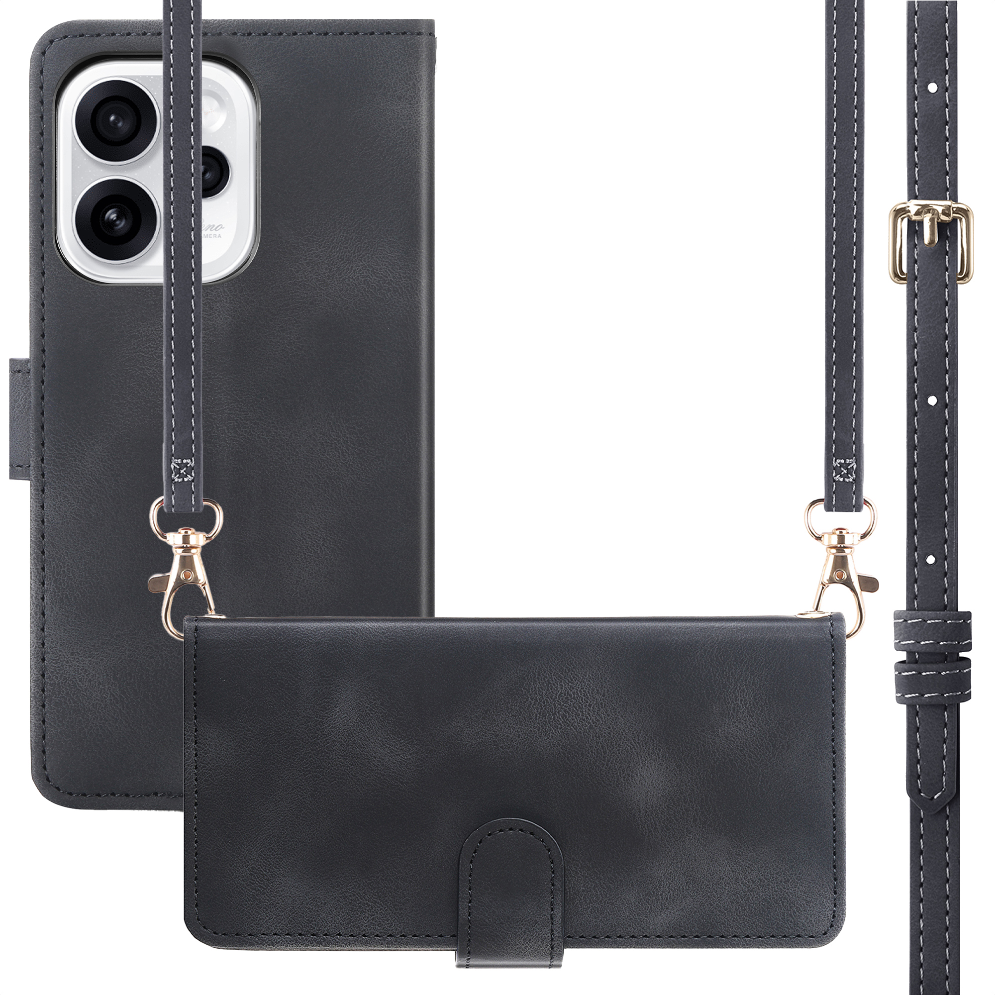 imoshion Bookcase met koord voor de Oppo Reno15 F (5G) - Zwart