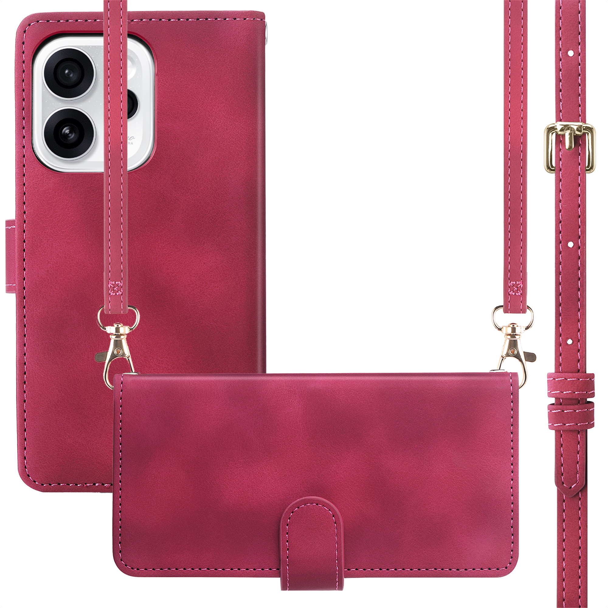 imoshion Bookcase met koord voor de Oppo Reno15 F (5G) - Rood
