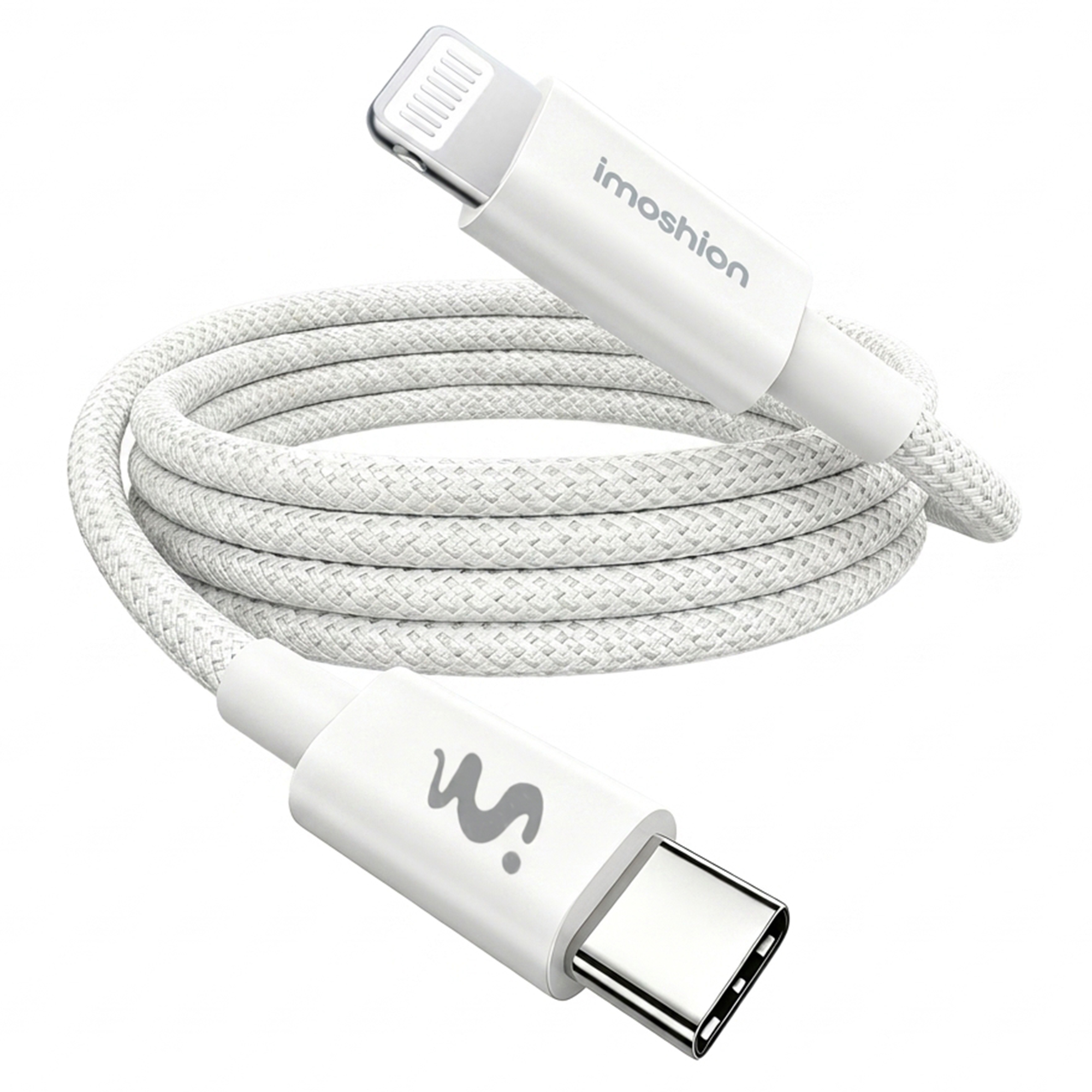 imoshion Braided USB-C naar Lightning kabel 30W - 2 meter - Wit