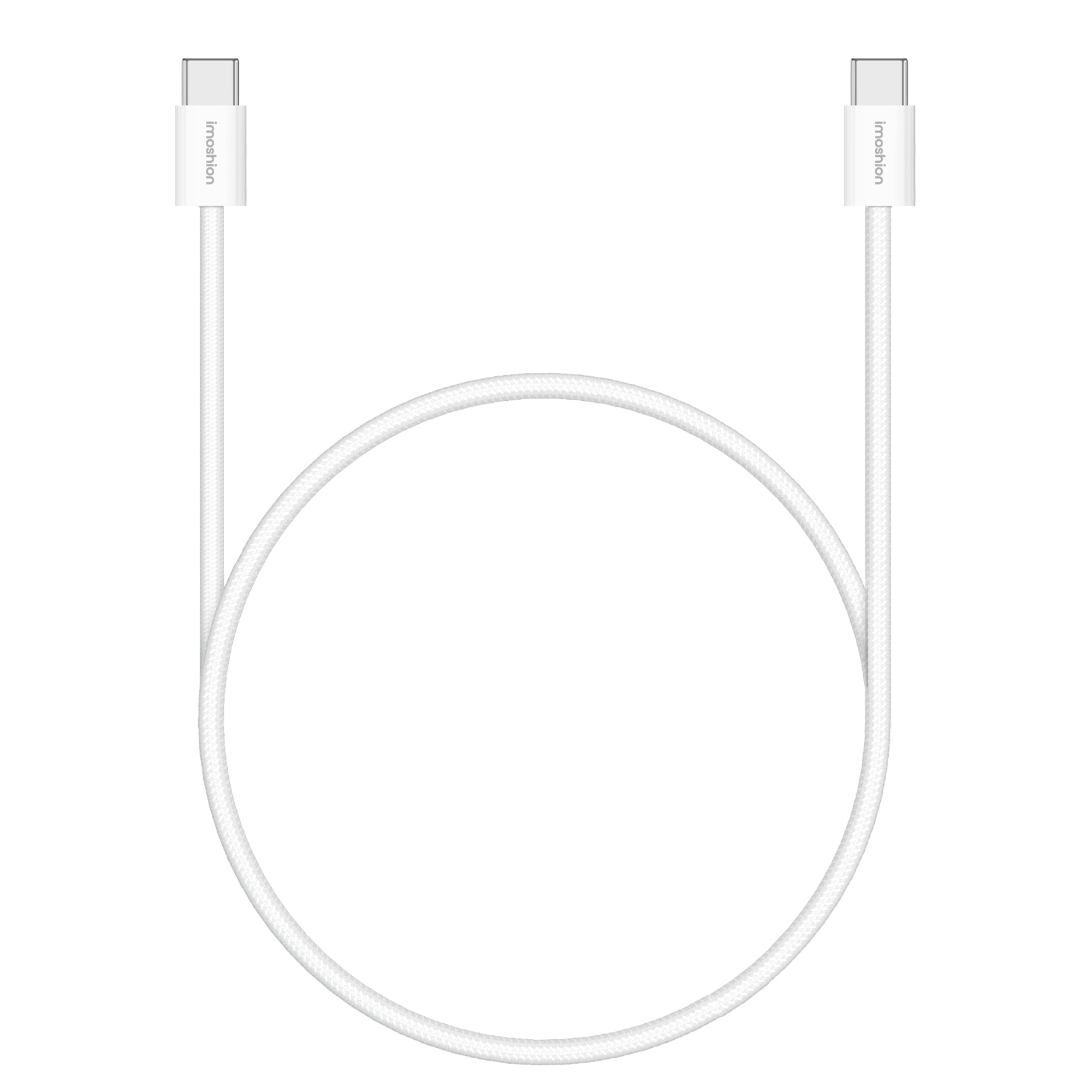 imoshion Braided USB-C naar USB-C kabel 60W - 0,5 meter - Wit