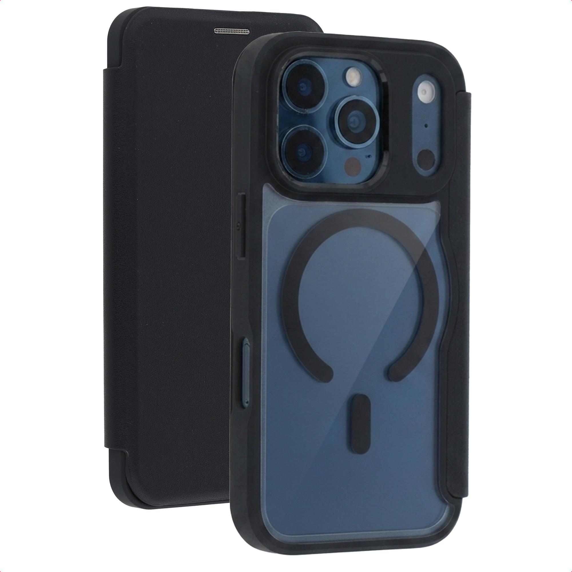 imoshion Bookcase Transparente avec MagSafe Apple iPhone 17 Pro Max - Noir