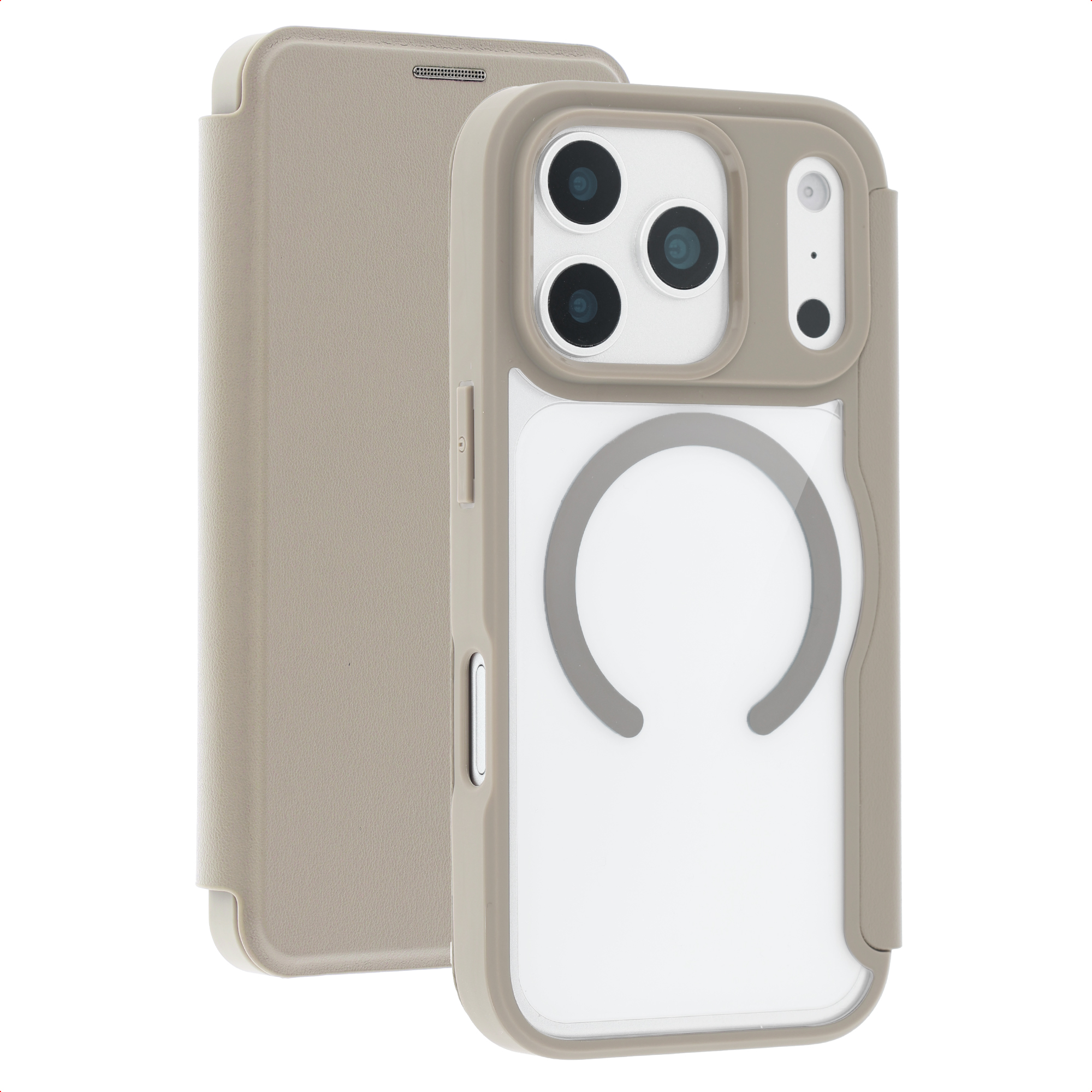 imoshion Bookcase Transparente avec MagSafe Apple iPhone 17 Pro Max - Beige