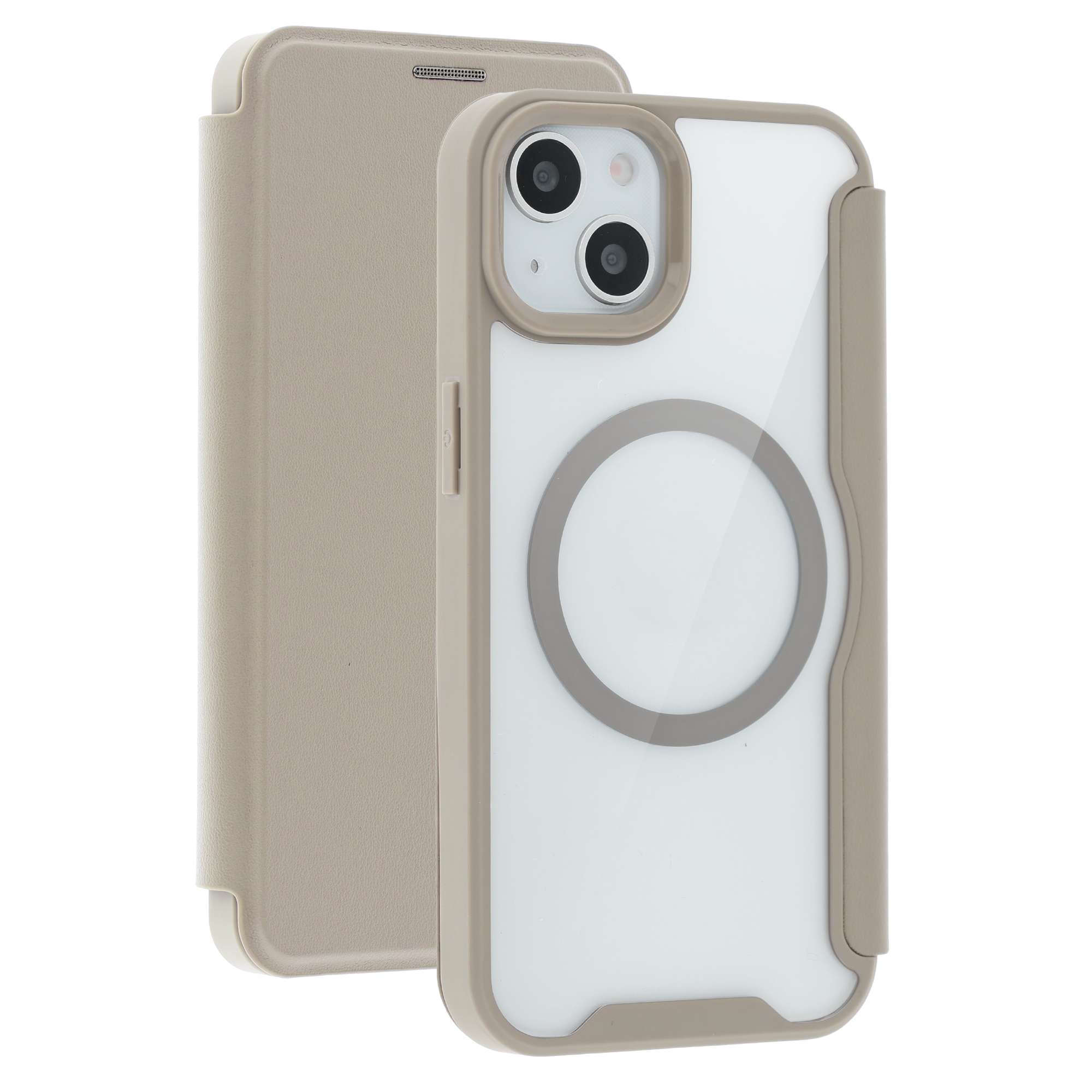 imoshion Bookcase Transparente avec MagSafe Apple iPhone 14 / 13 - Beige
