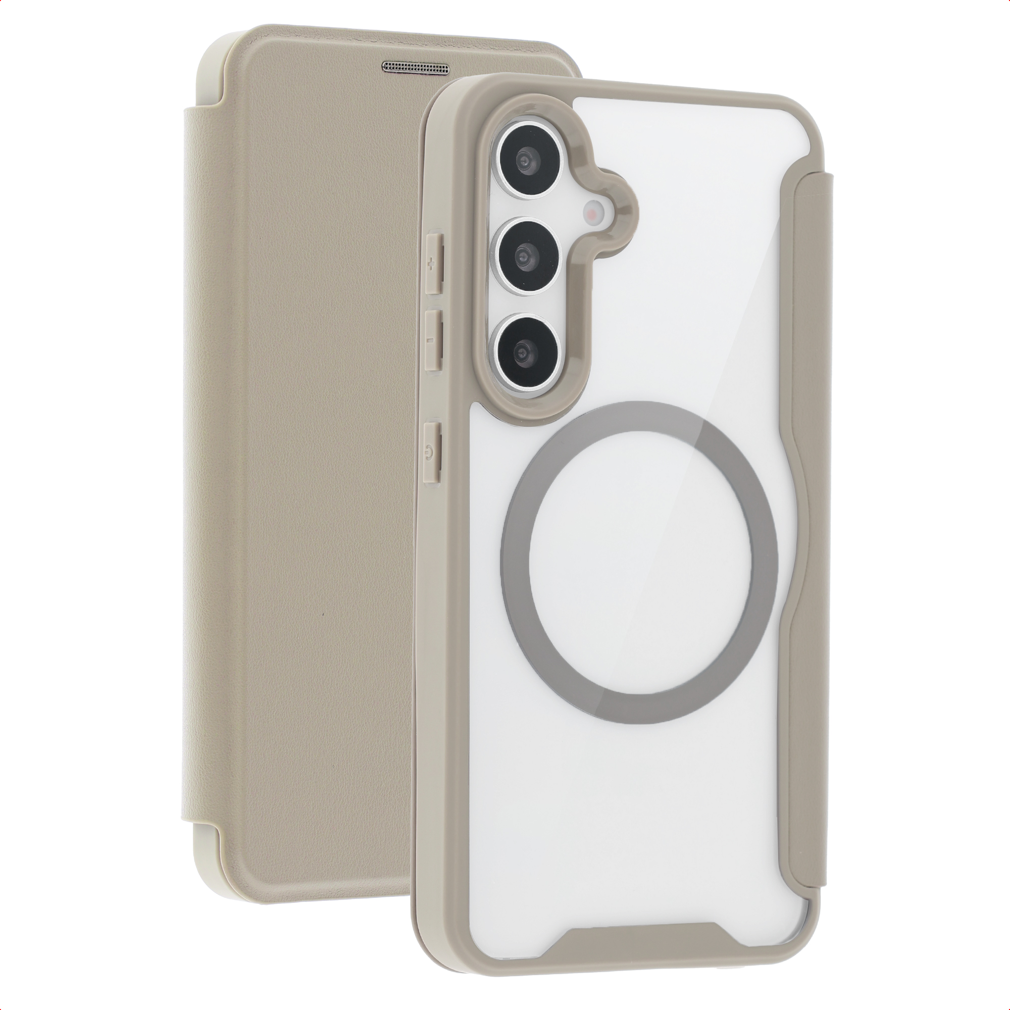 imoshion Bookcase Transparente avec MagSafe Samsung Galaxy S25 / S24 - Beige