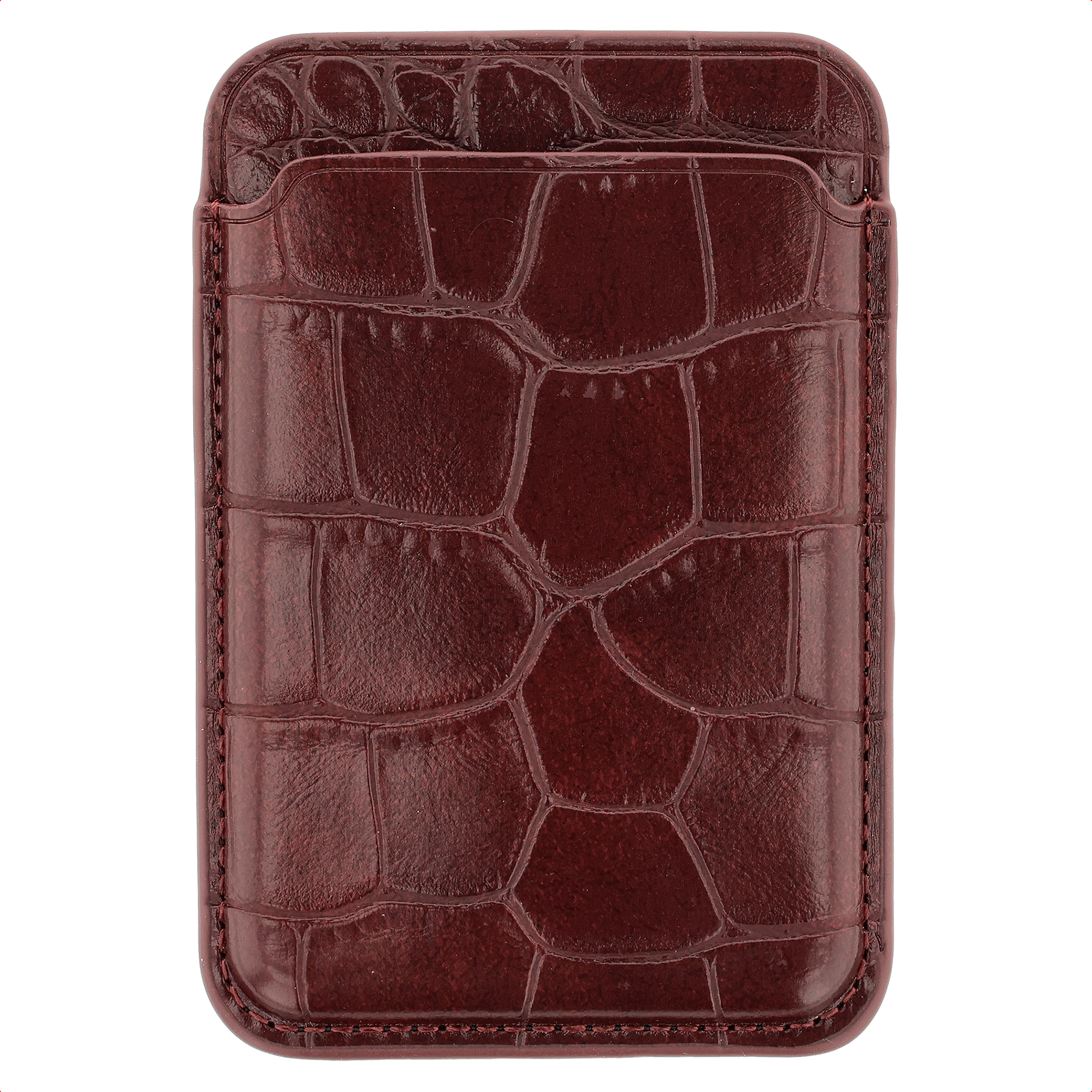 Selencia Croco Pashouder met MagSafe - Burgundy