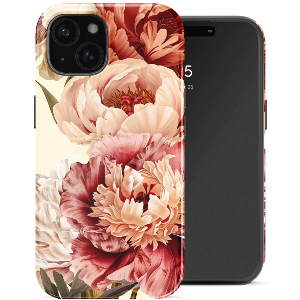 Selencia Coque arrière Vivid avec MagSafe Apple iPhone 15 - Vintage Peony