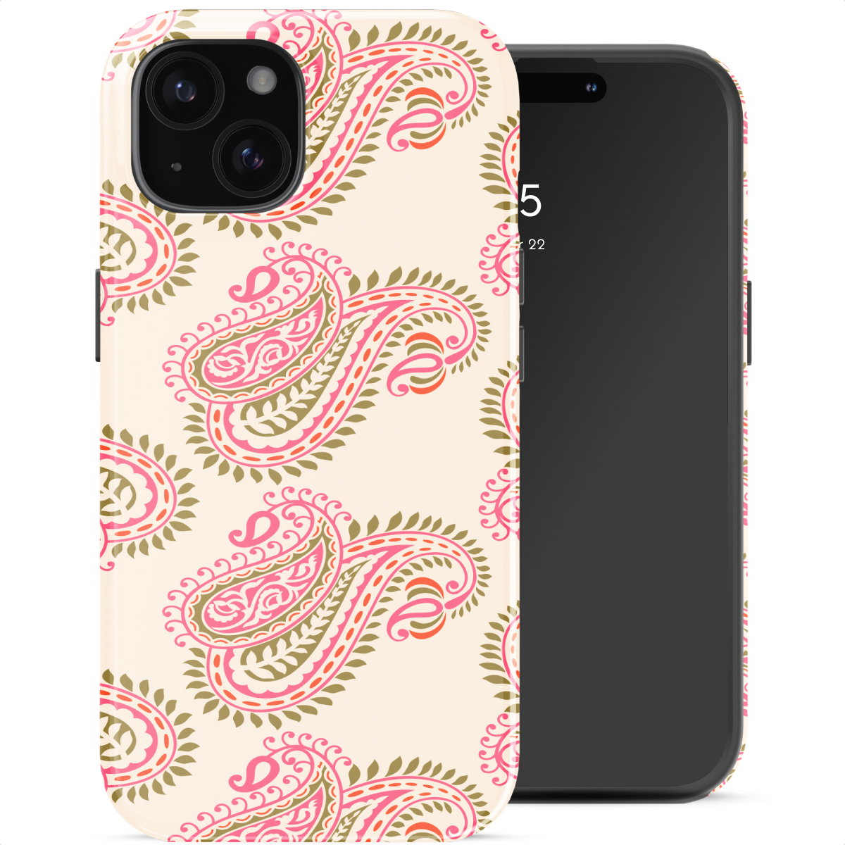 Selencia Coque arrière Vivid Apple iPhone 15 - Paisley Blush