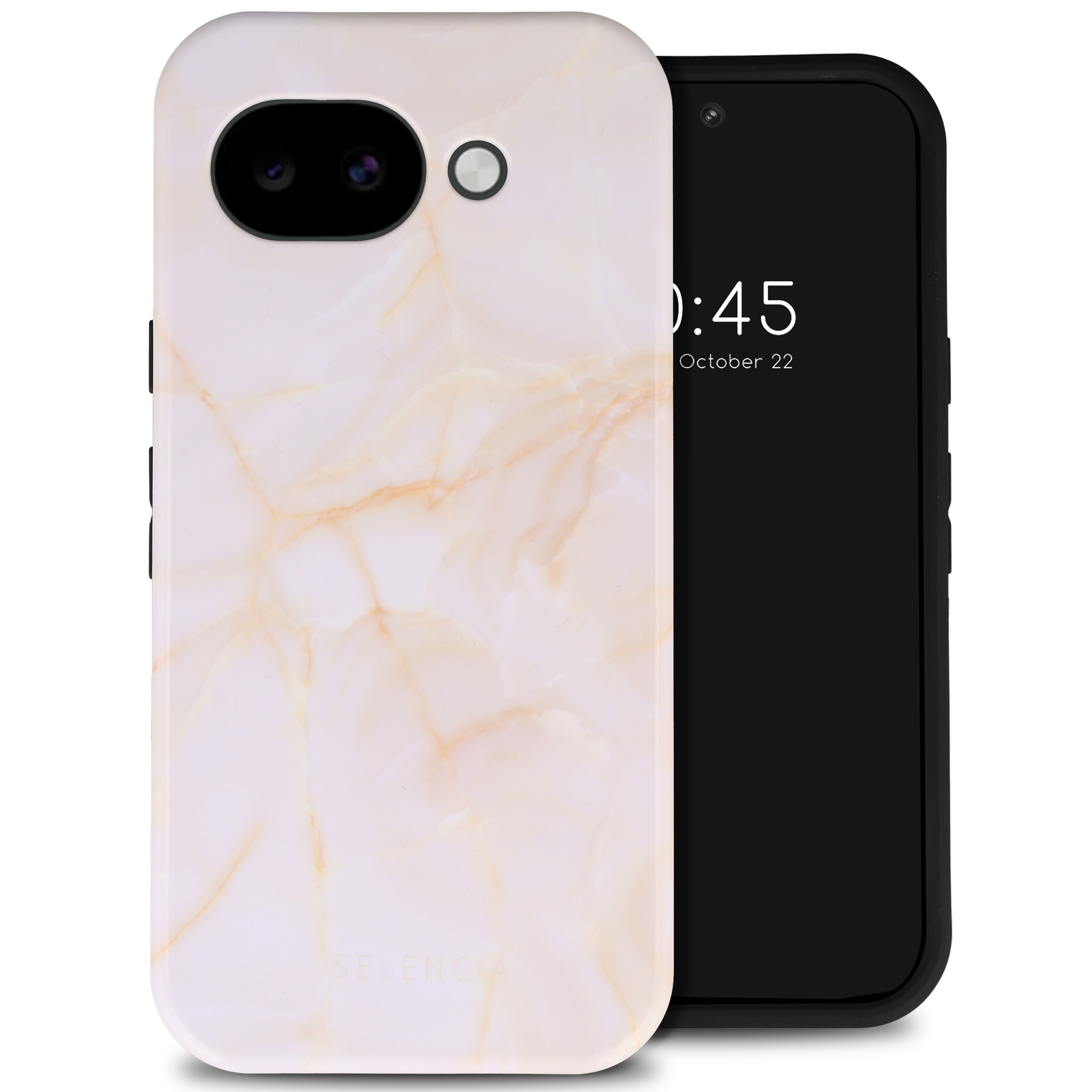 Selencia Vivid Backcover met MagSafe voor de Google Pixel 10a - Golden Beige Marble